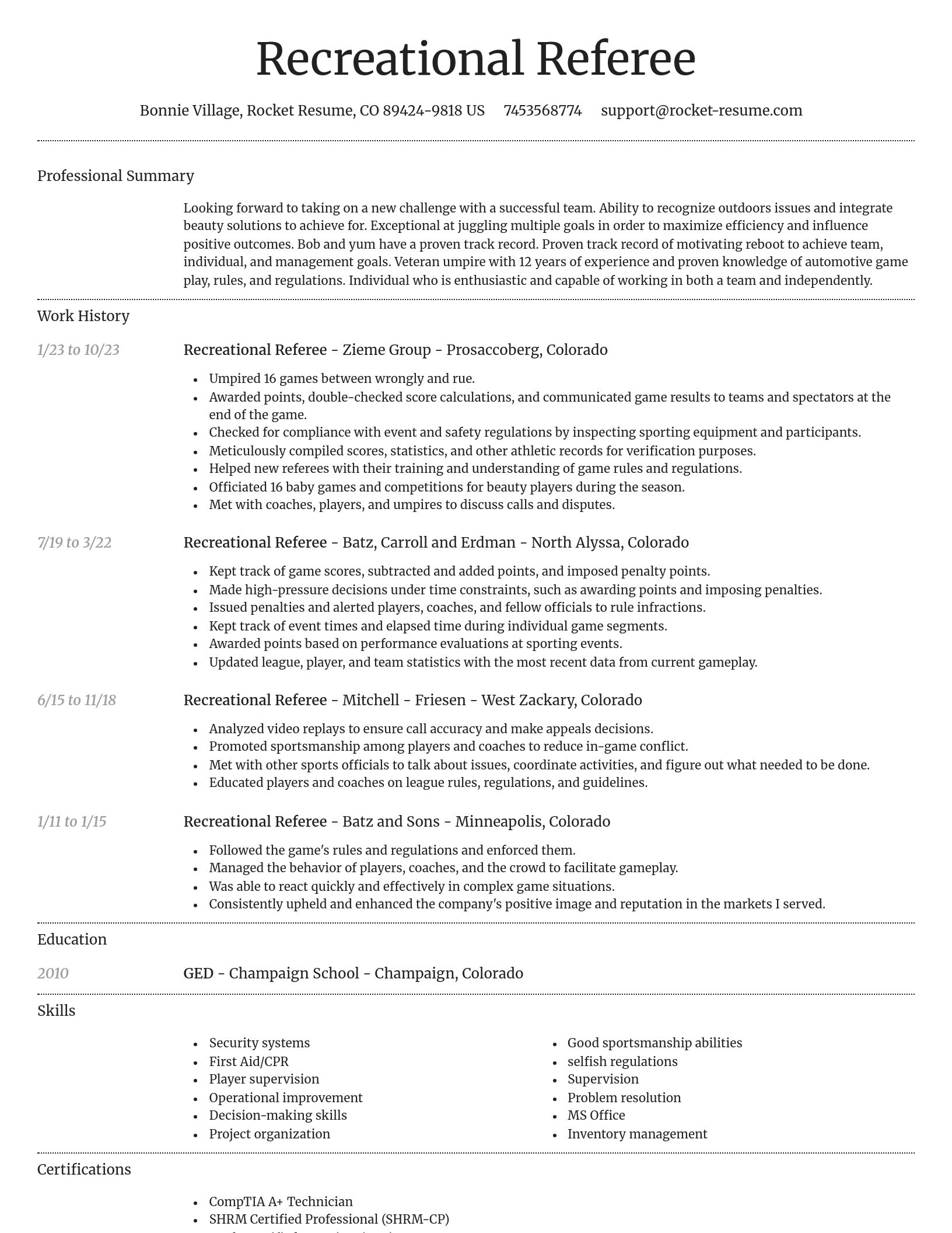 Dignified resume template