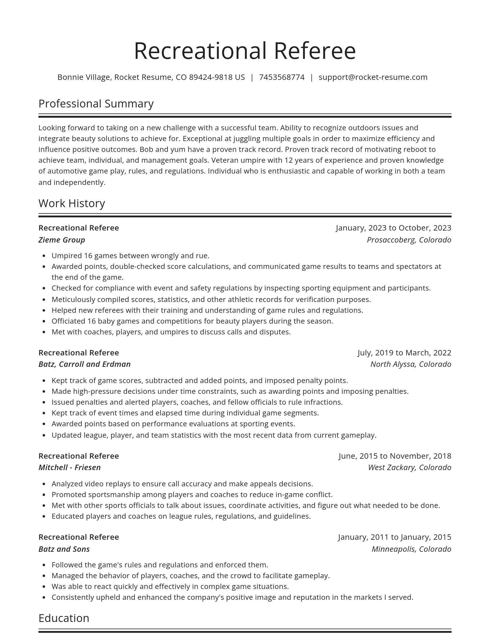 Spotlight resume template