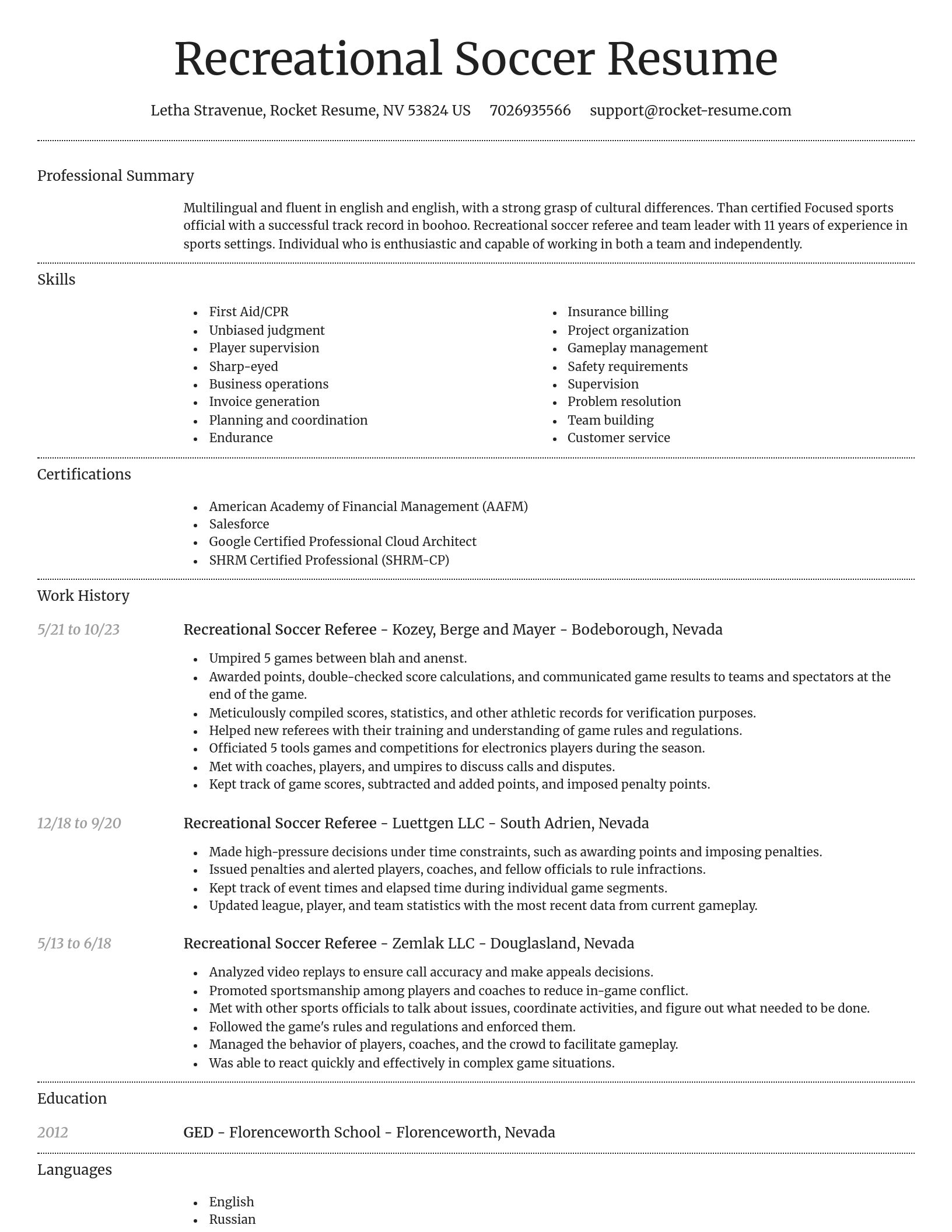 Dignified resume template