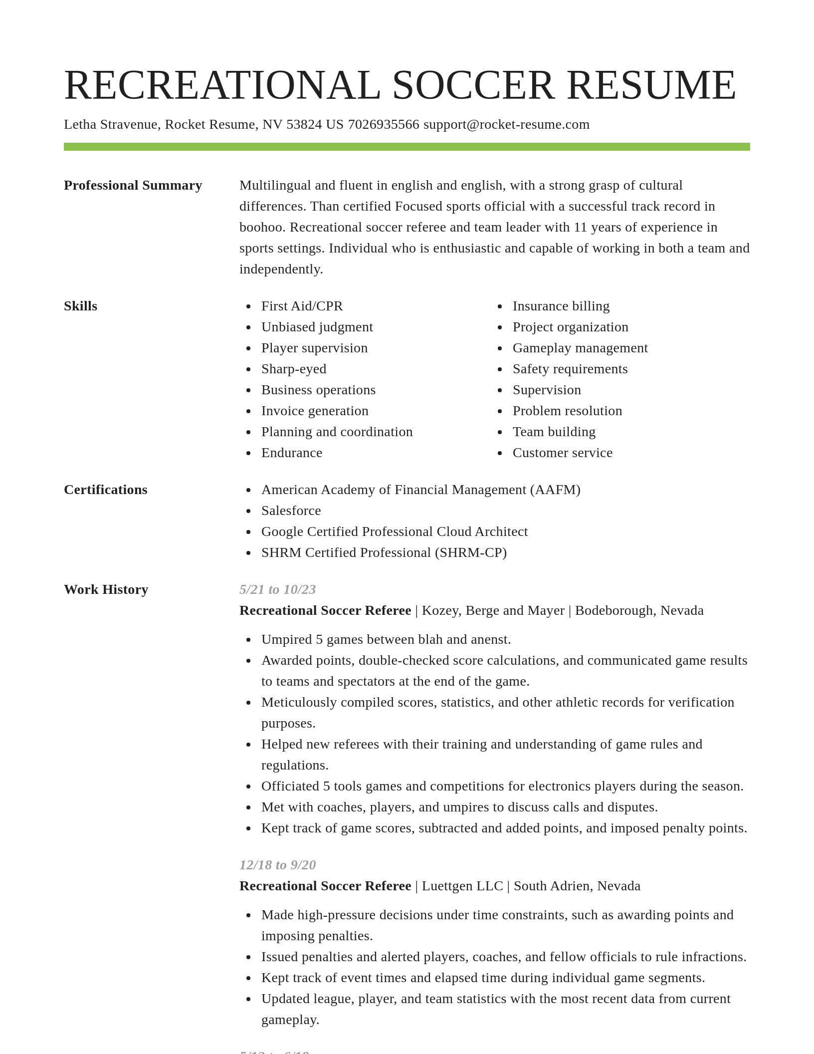Smart resume template