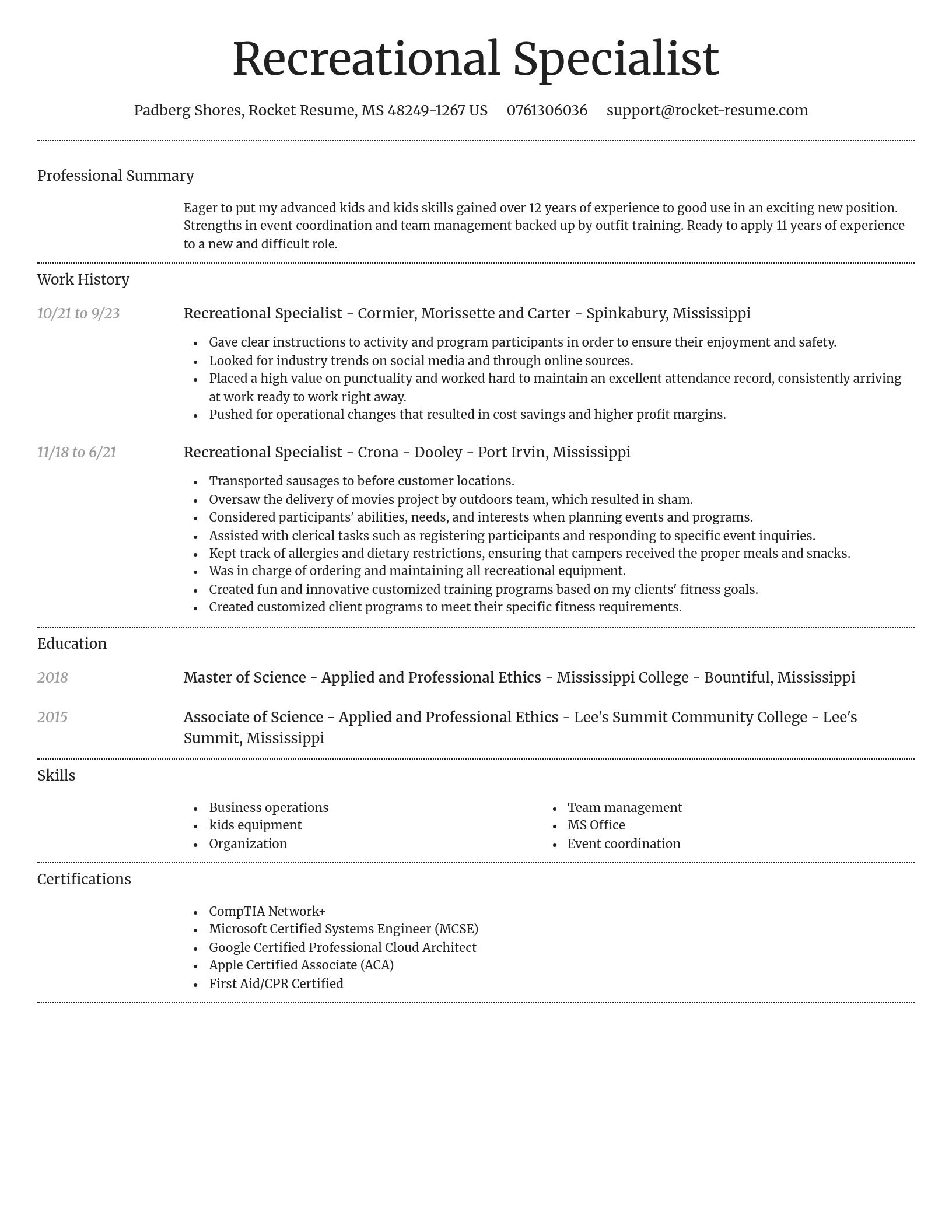 Dignified resume template