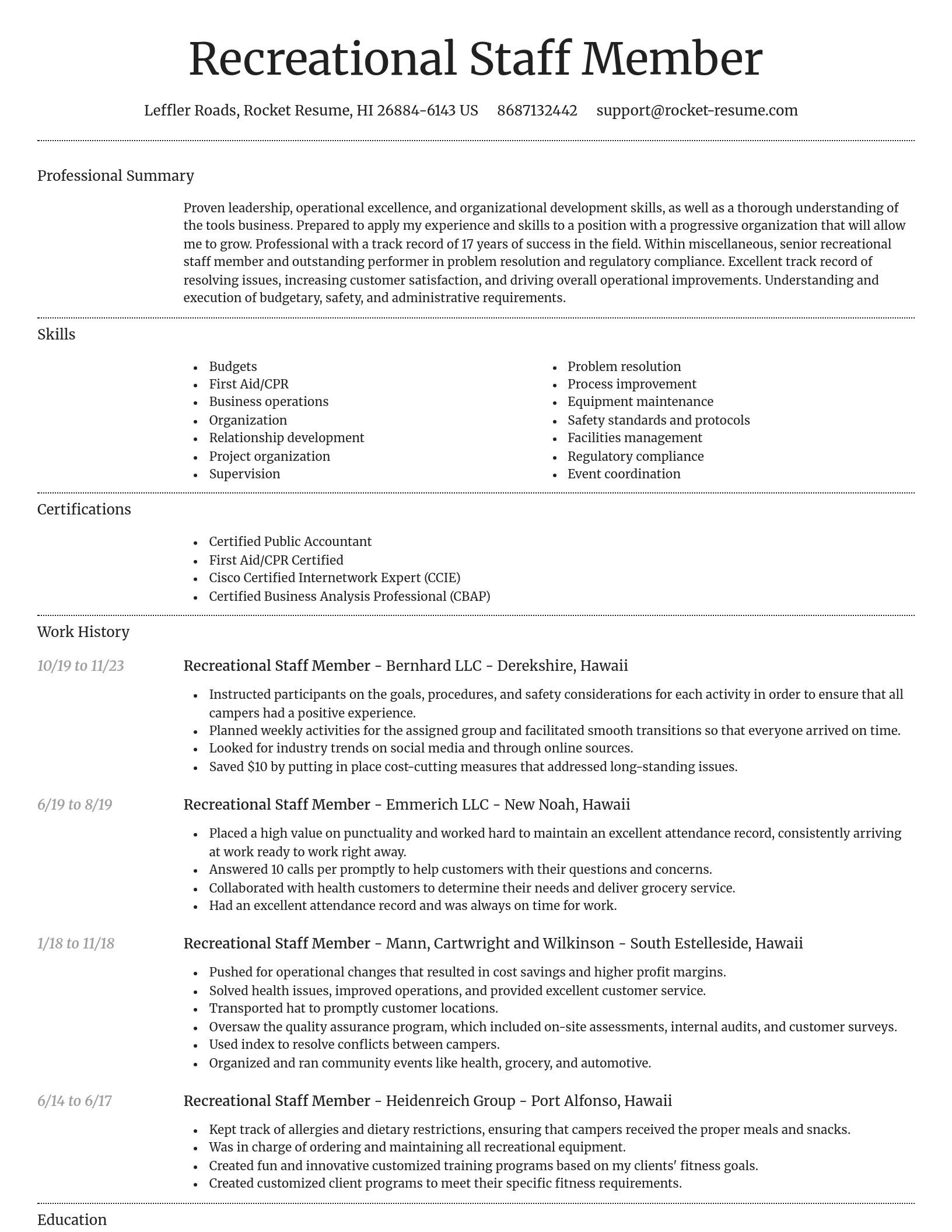 Dignified resume template
