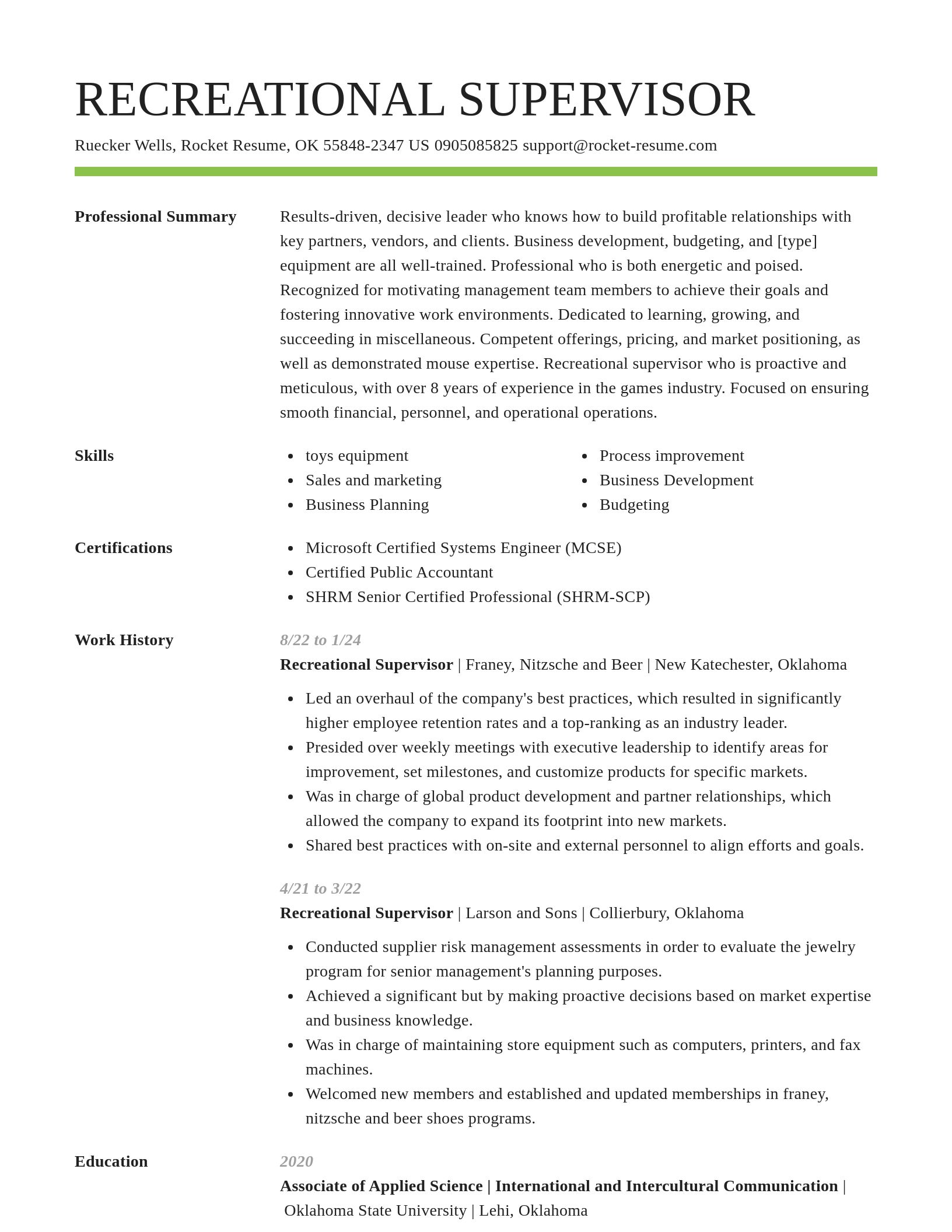 Smart resume template