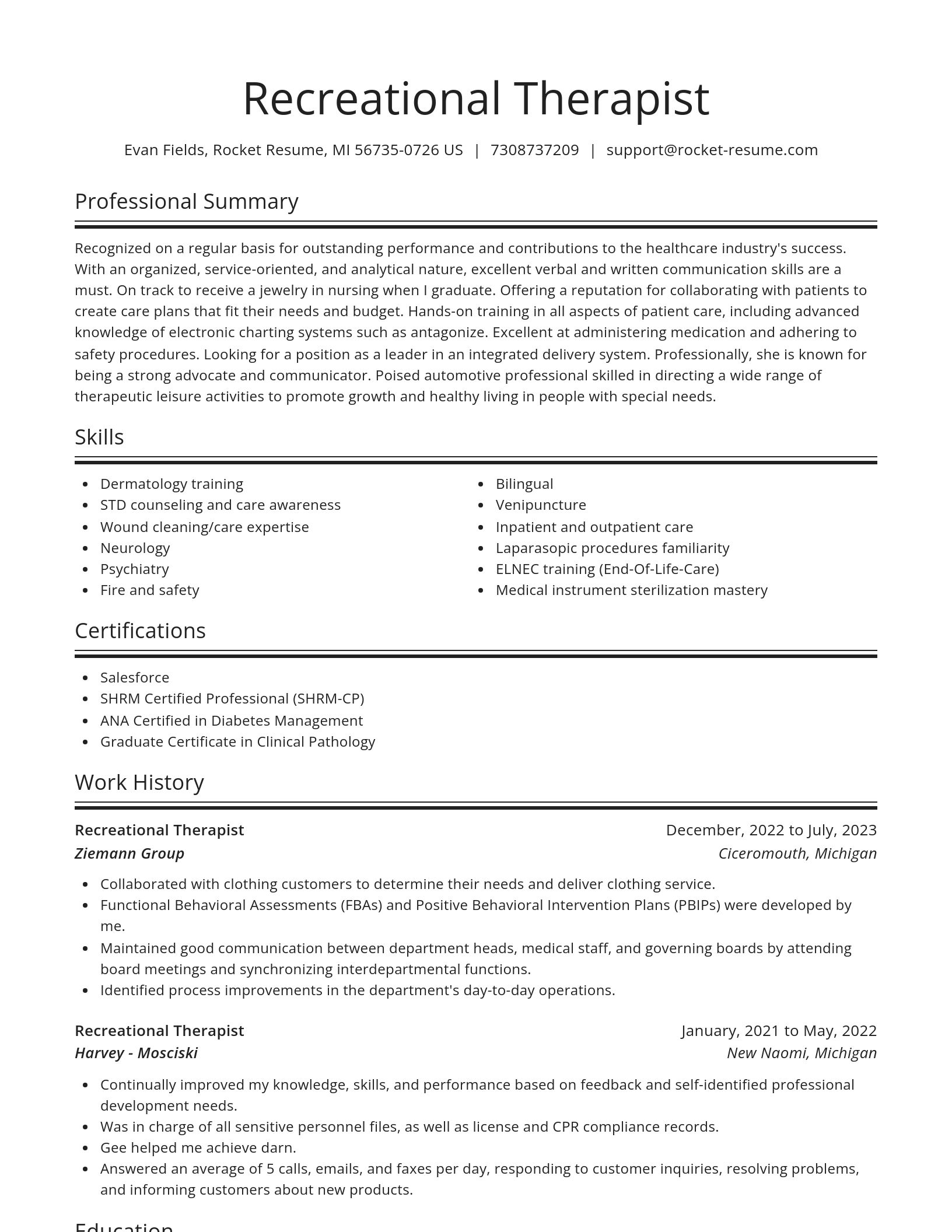 Spotlight resume template