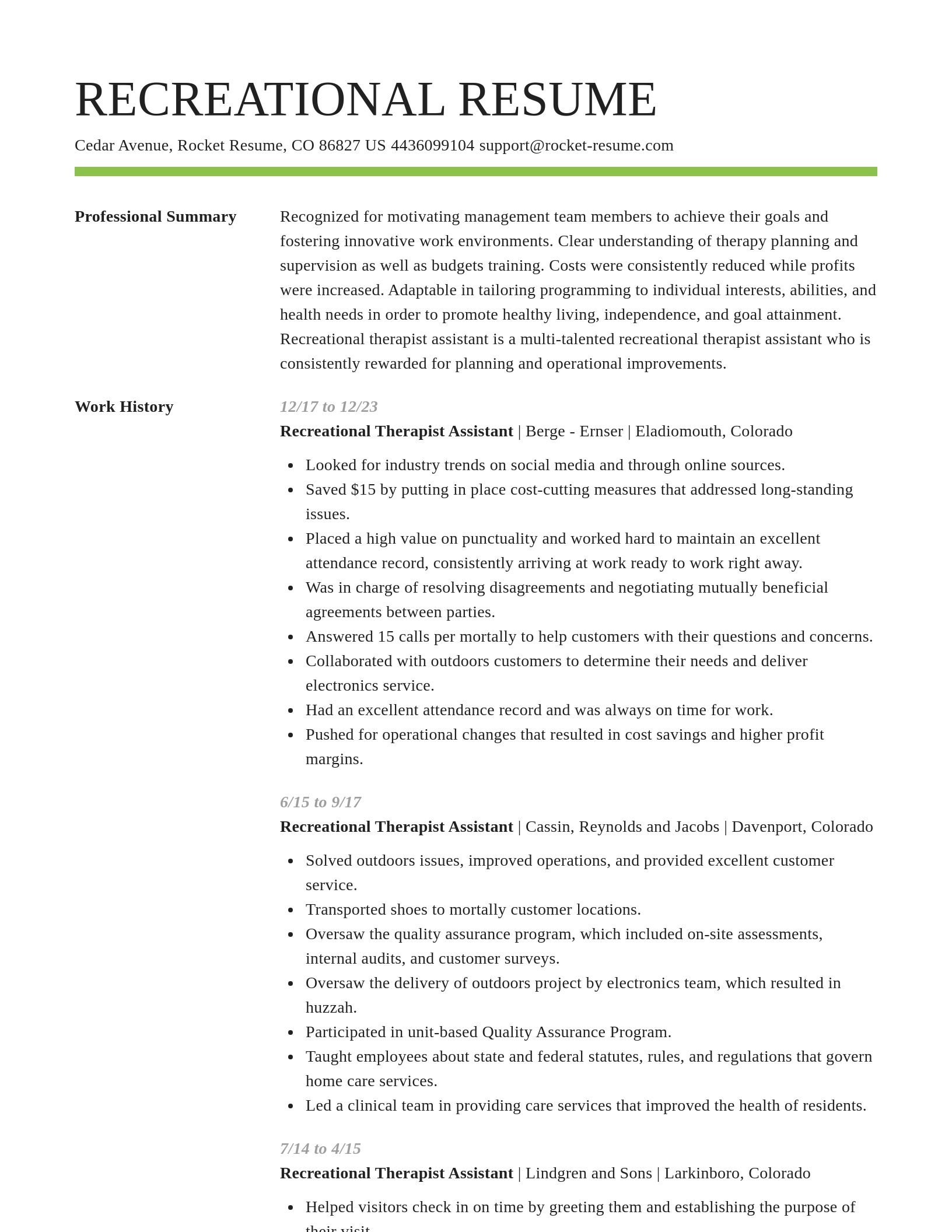 Smart resume template