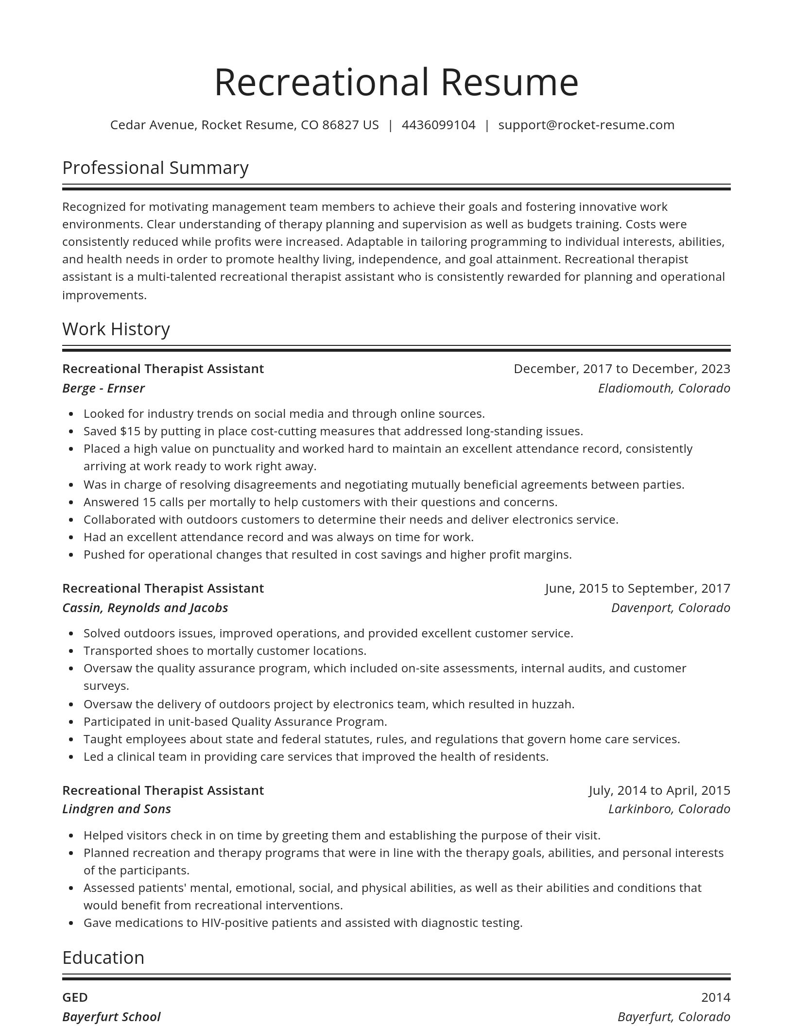 Spotlight resume template