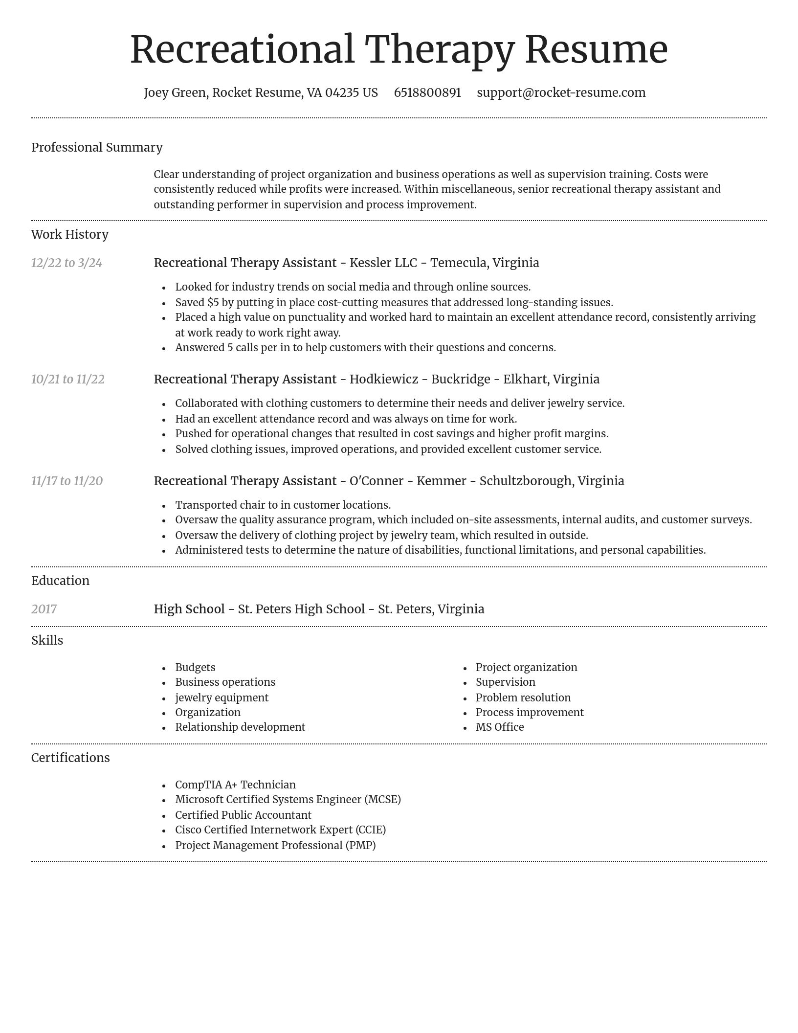 Dignified resume template