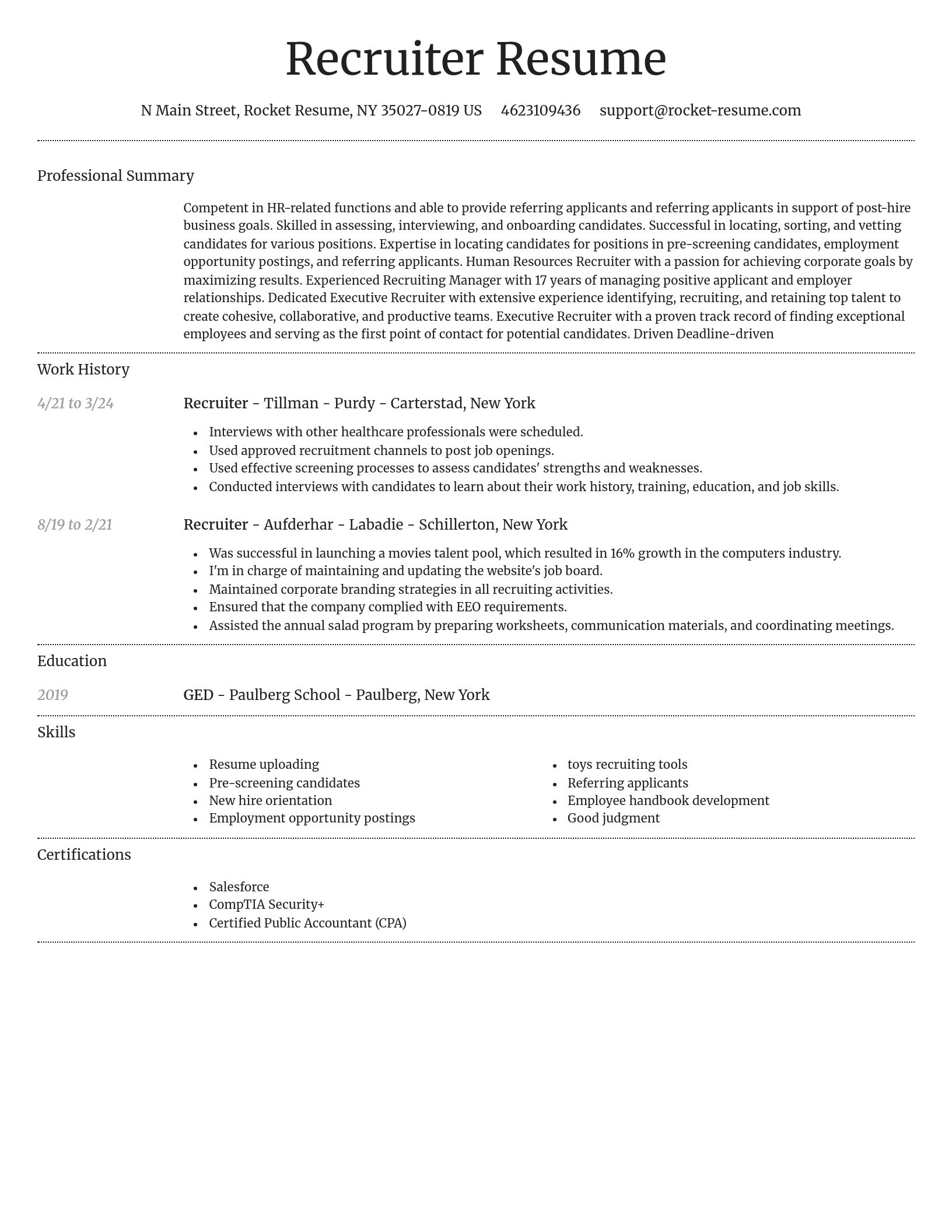 Dignified resume template