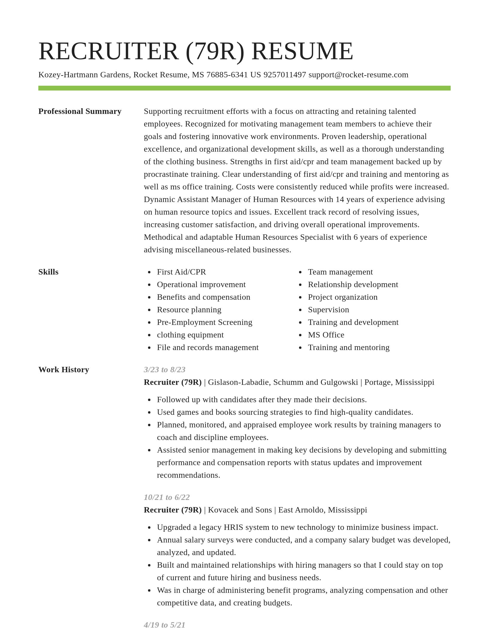Smart resume template
