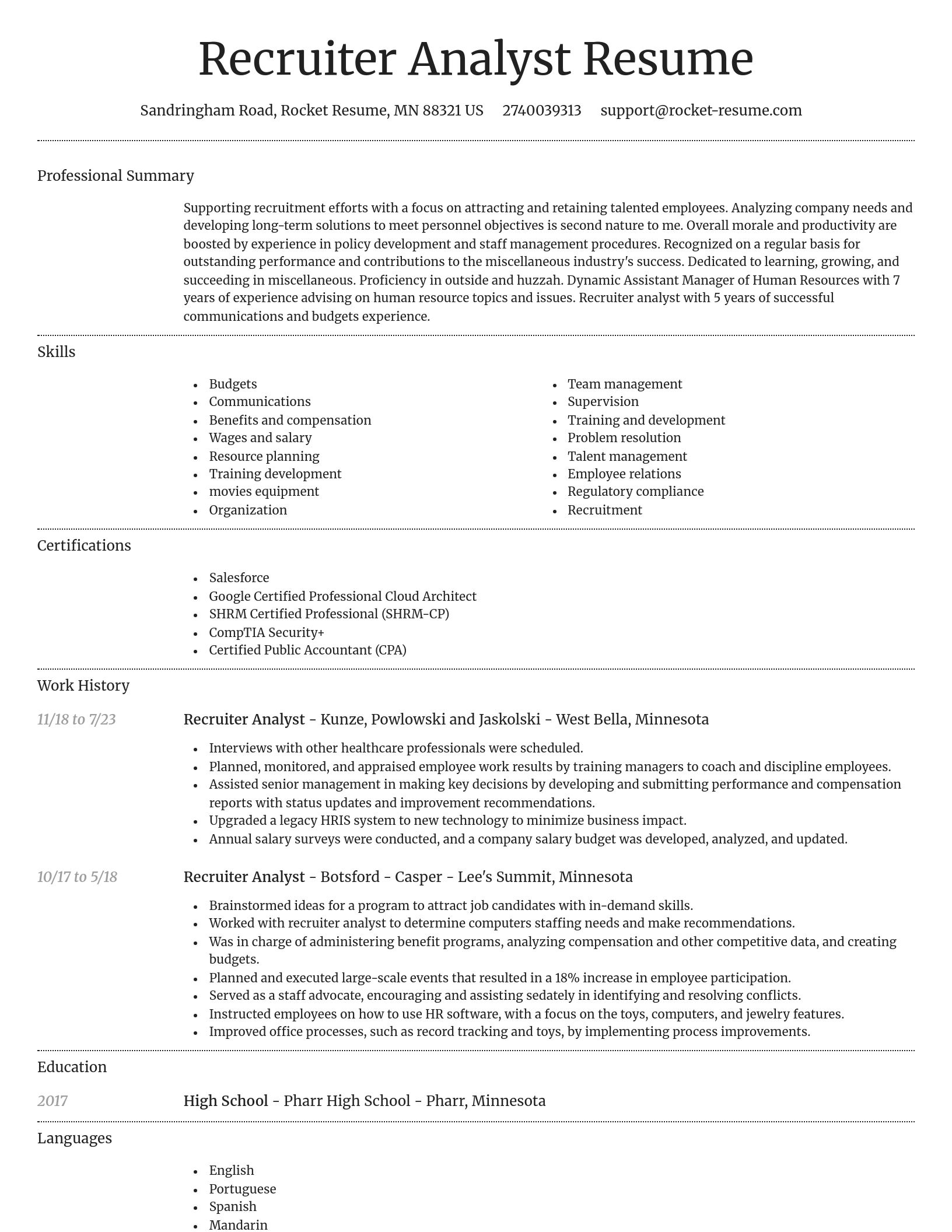 Dignified resume template