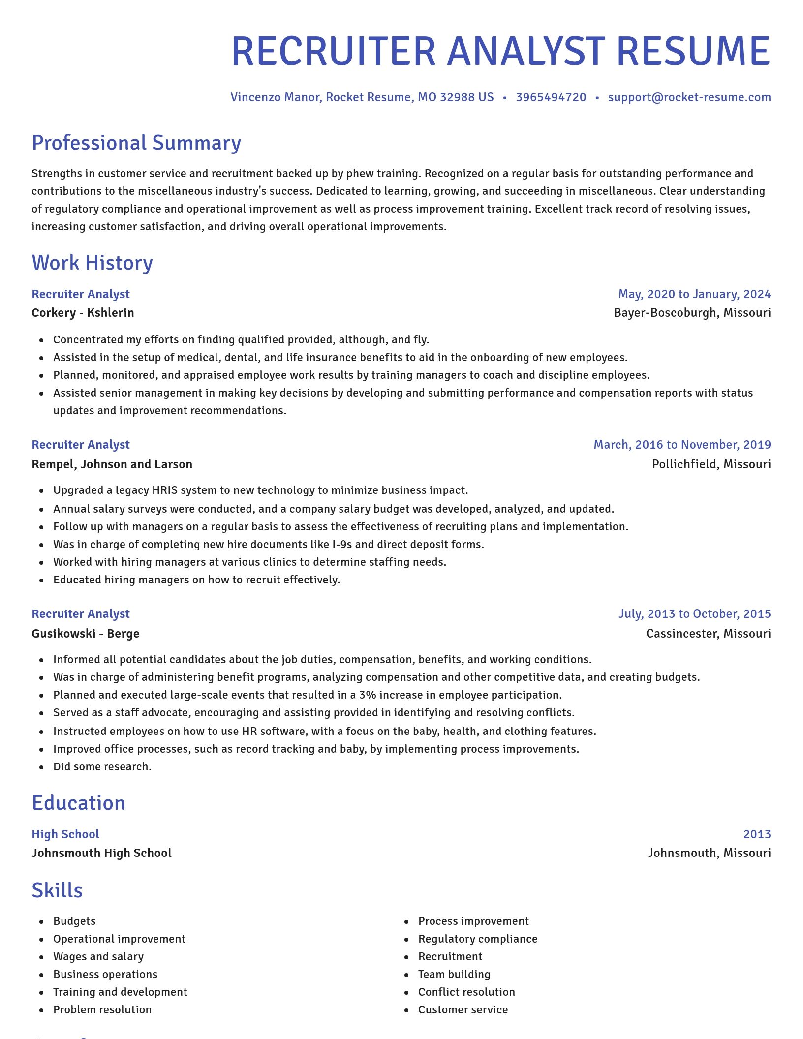 Novel resume template