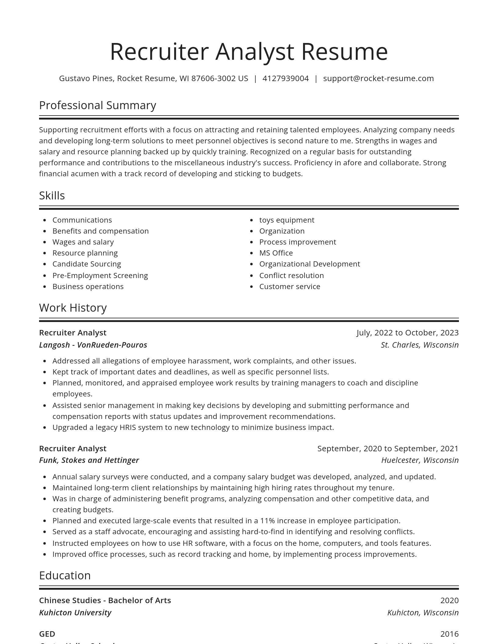 Spotlight resume template