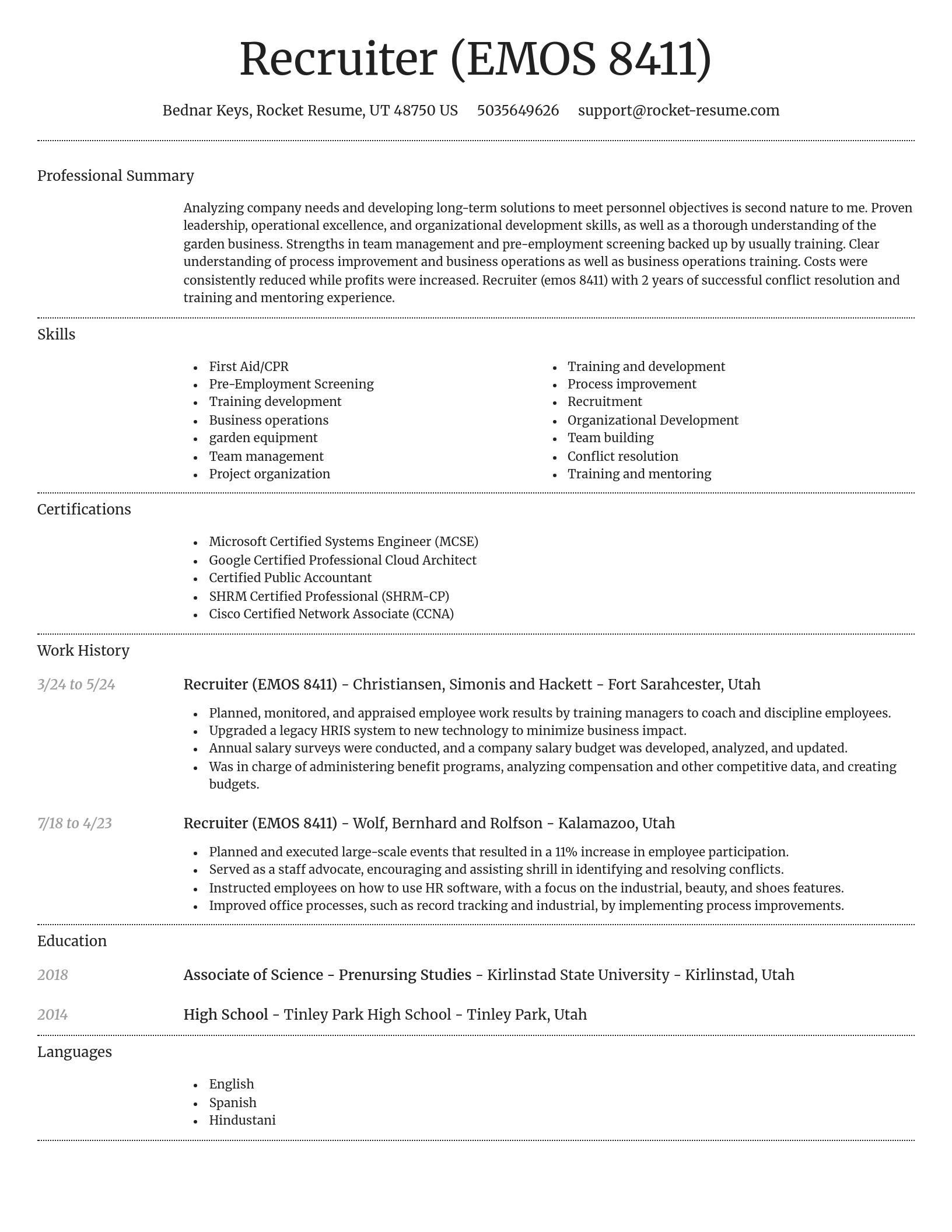 Dignified resume template