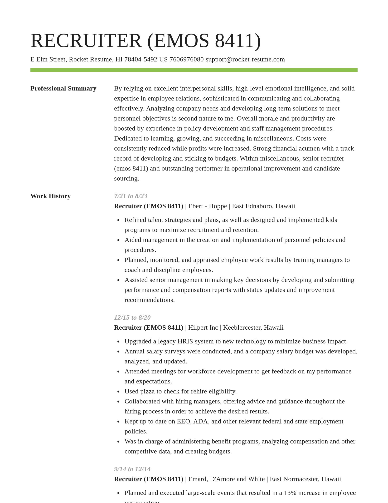 Smart resume template