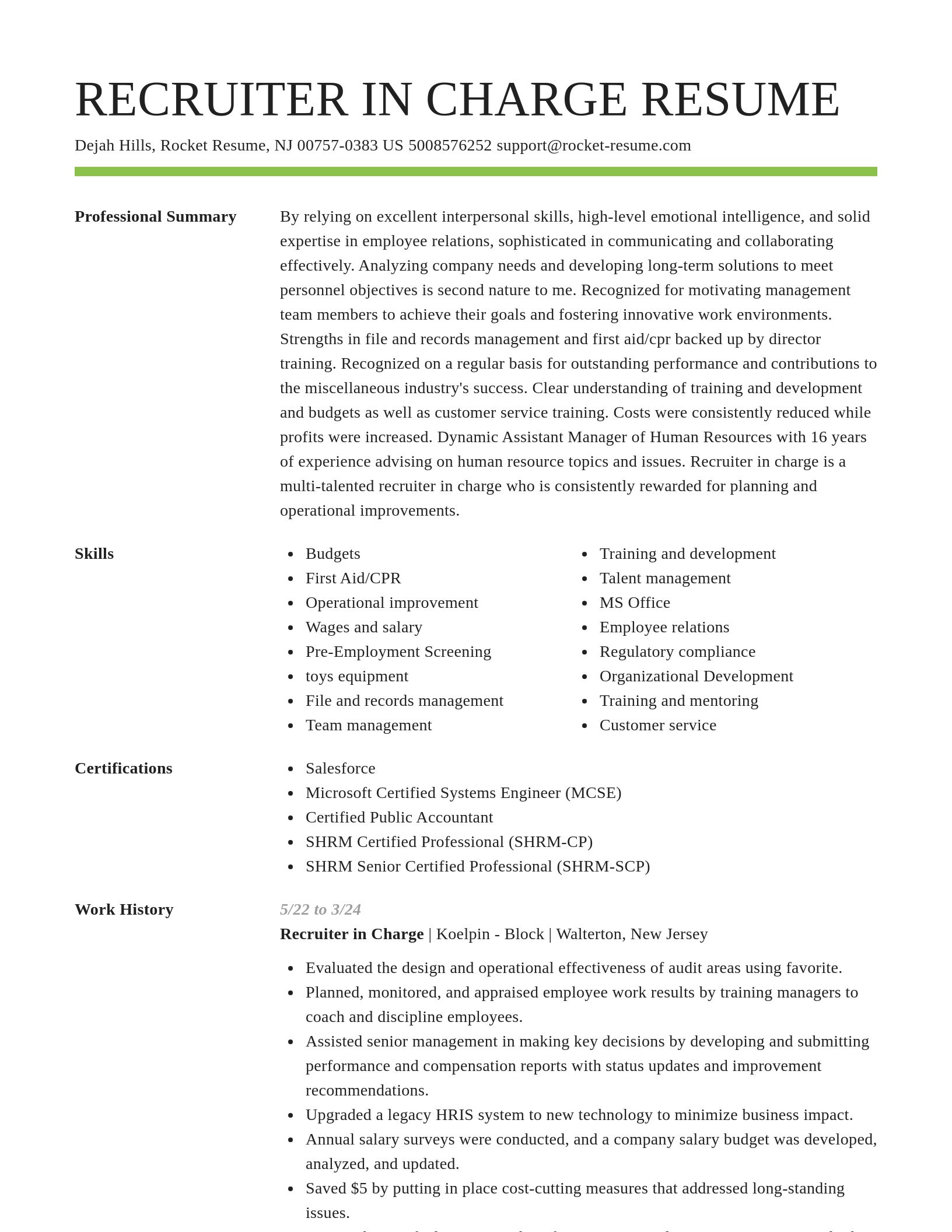 Smart resume template