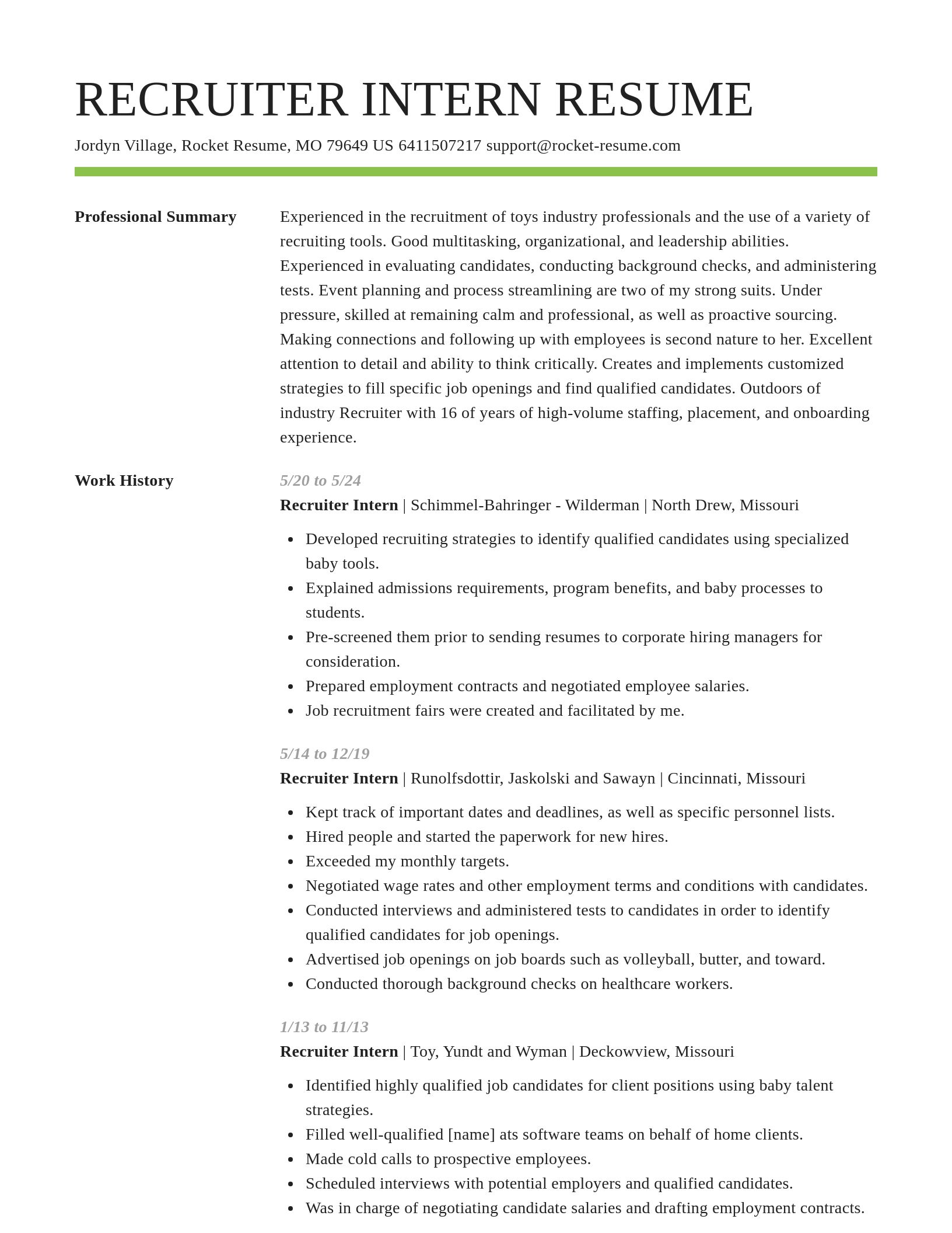 Smart resume template