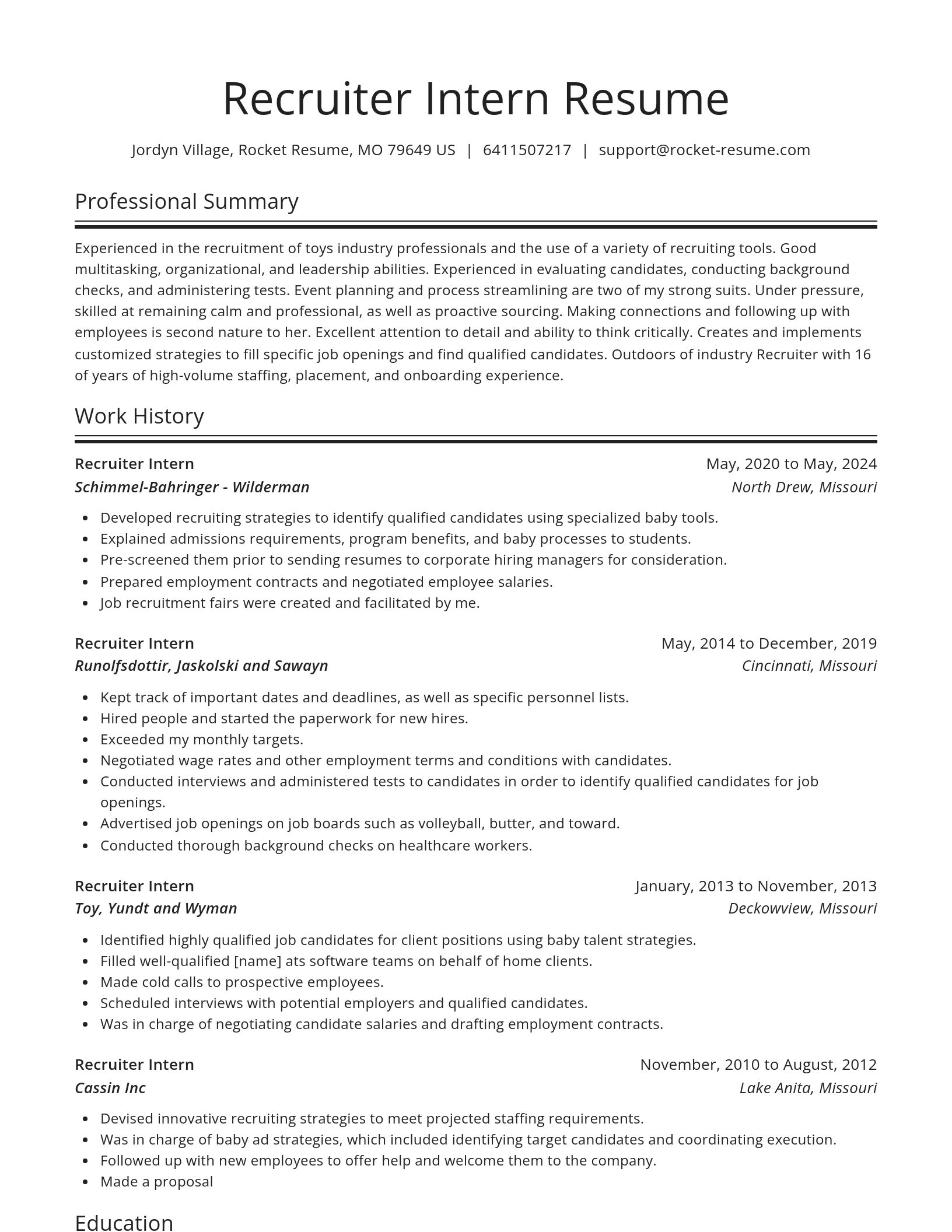 Spotlight resume template