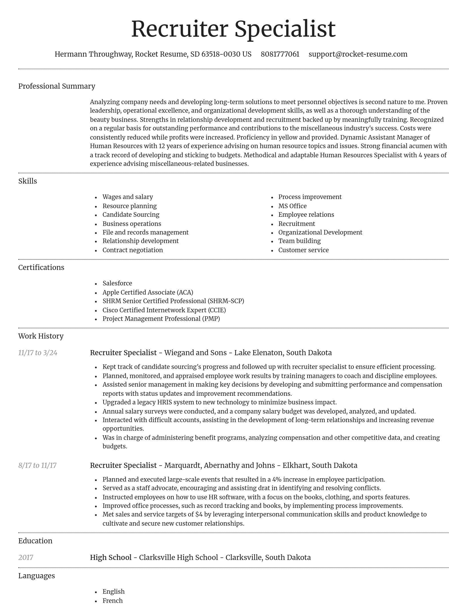 Dignified resume template