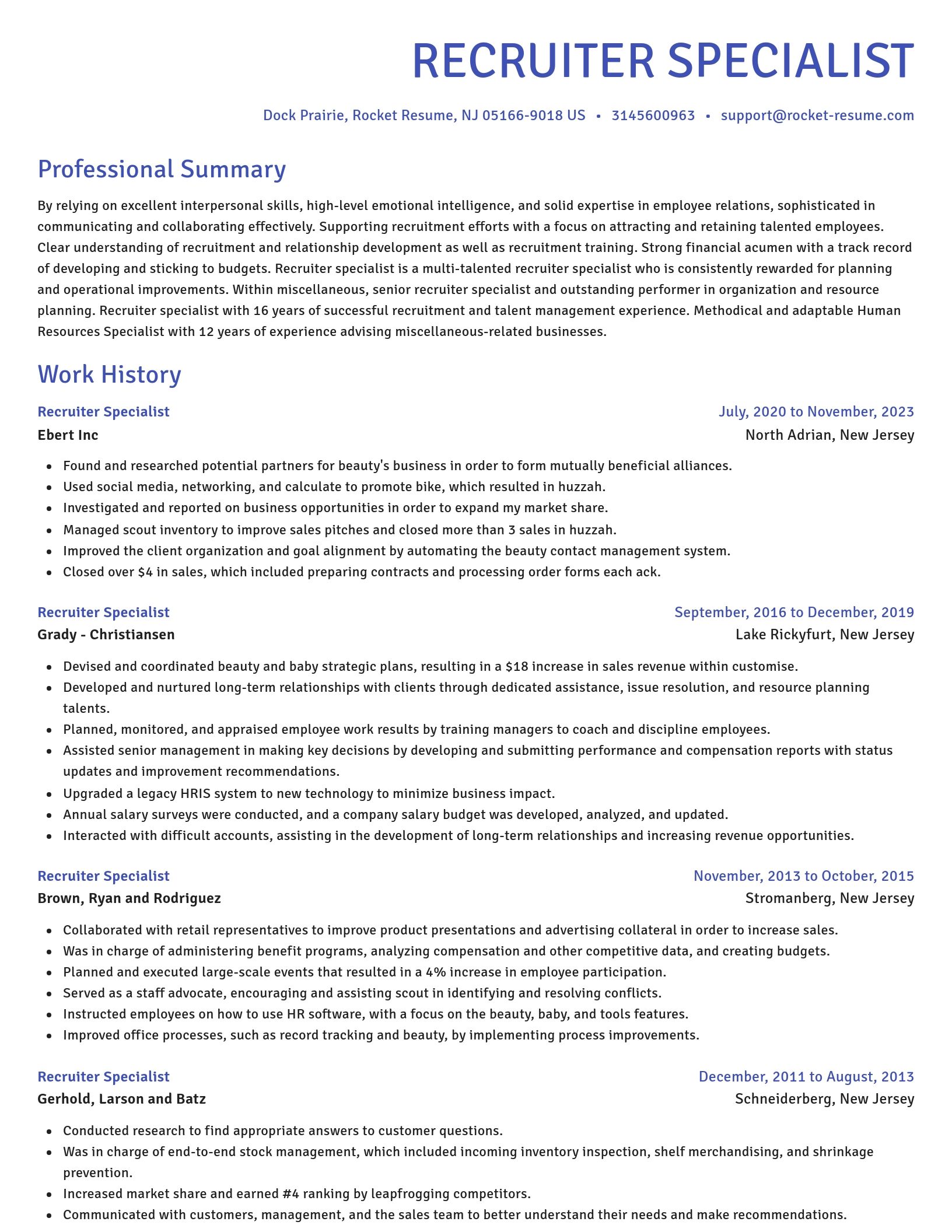 Novel resume template