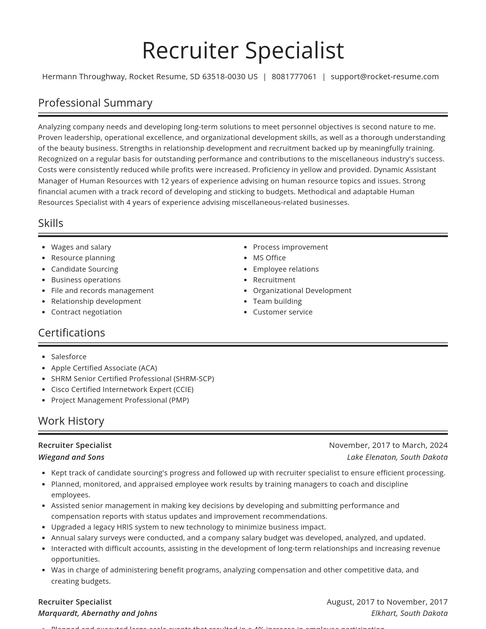 Spotlight resume template