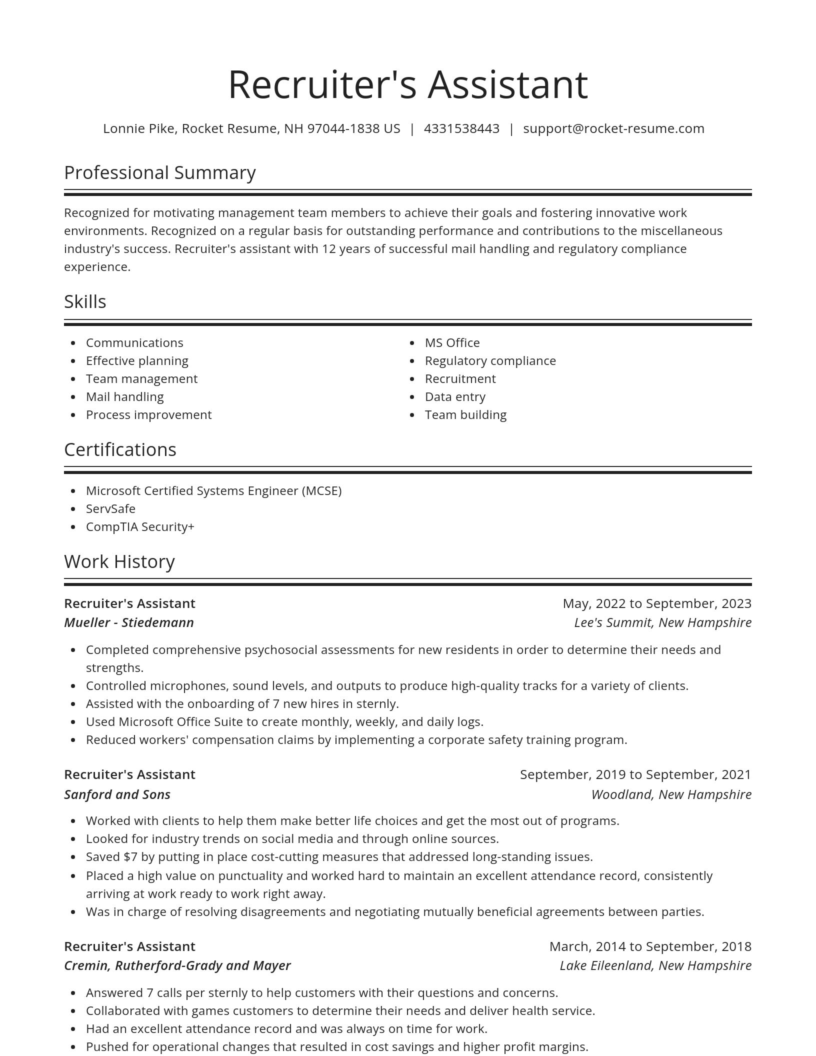 Spotlight resume template