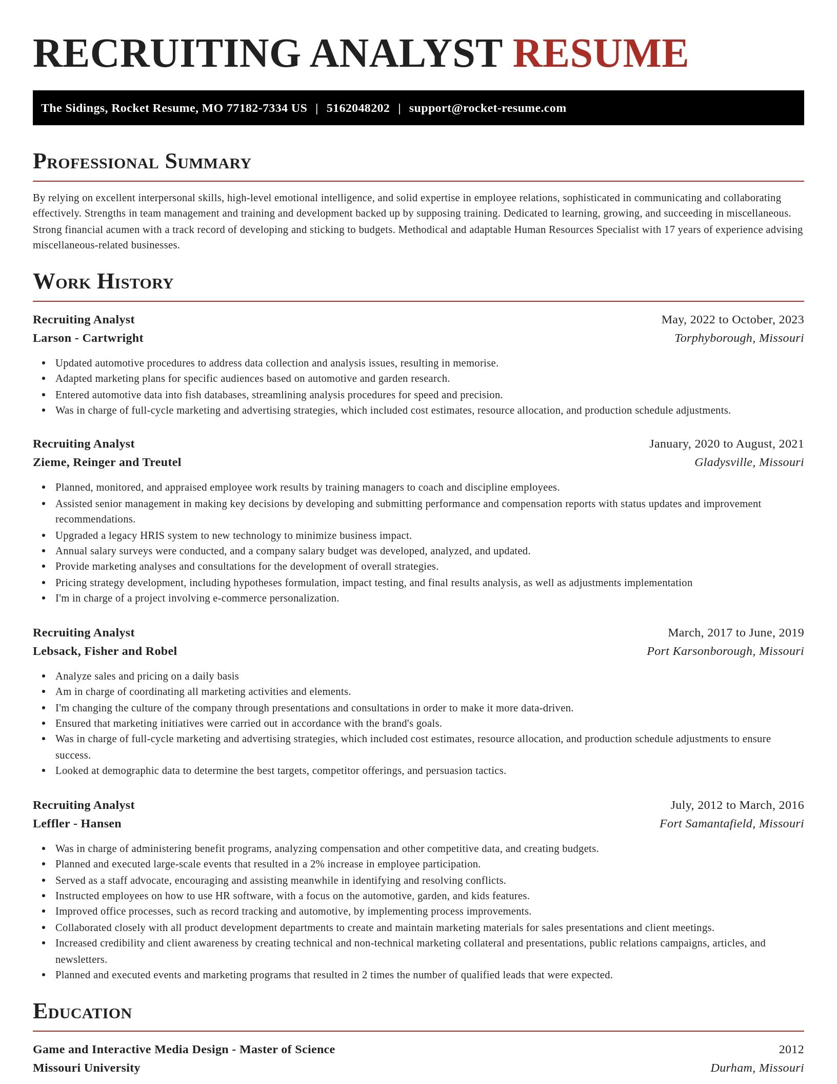 Exquisite resume template