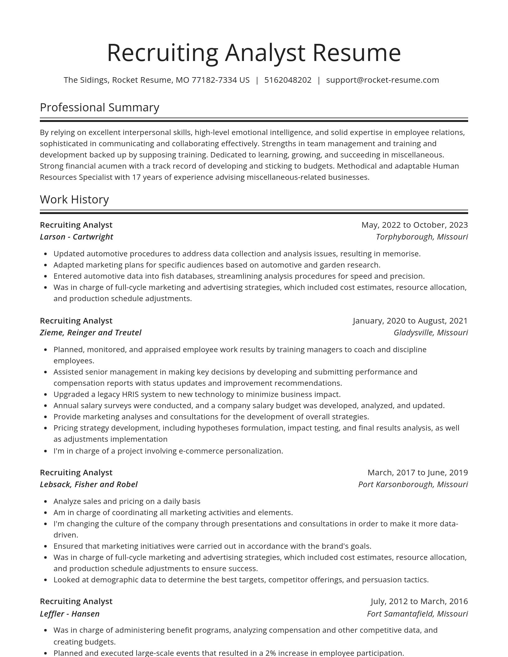 Spotlight resume template