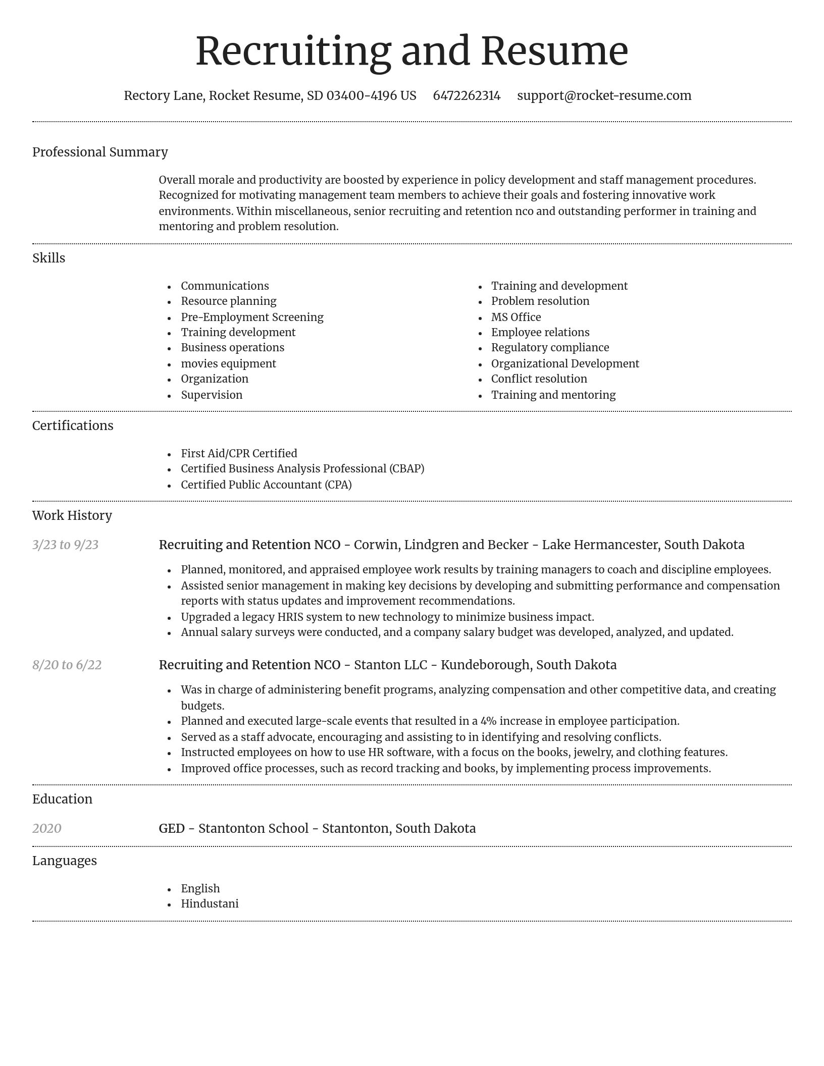 Dignified resume template