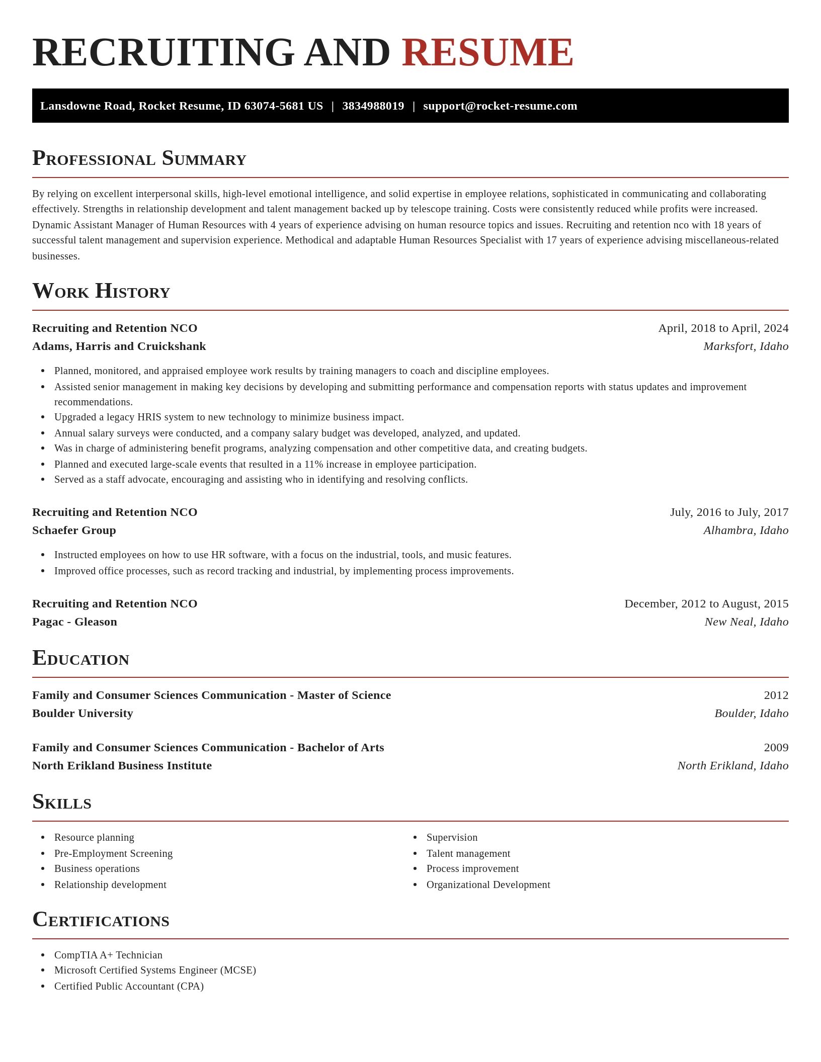 Exquisite resume template