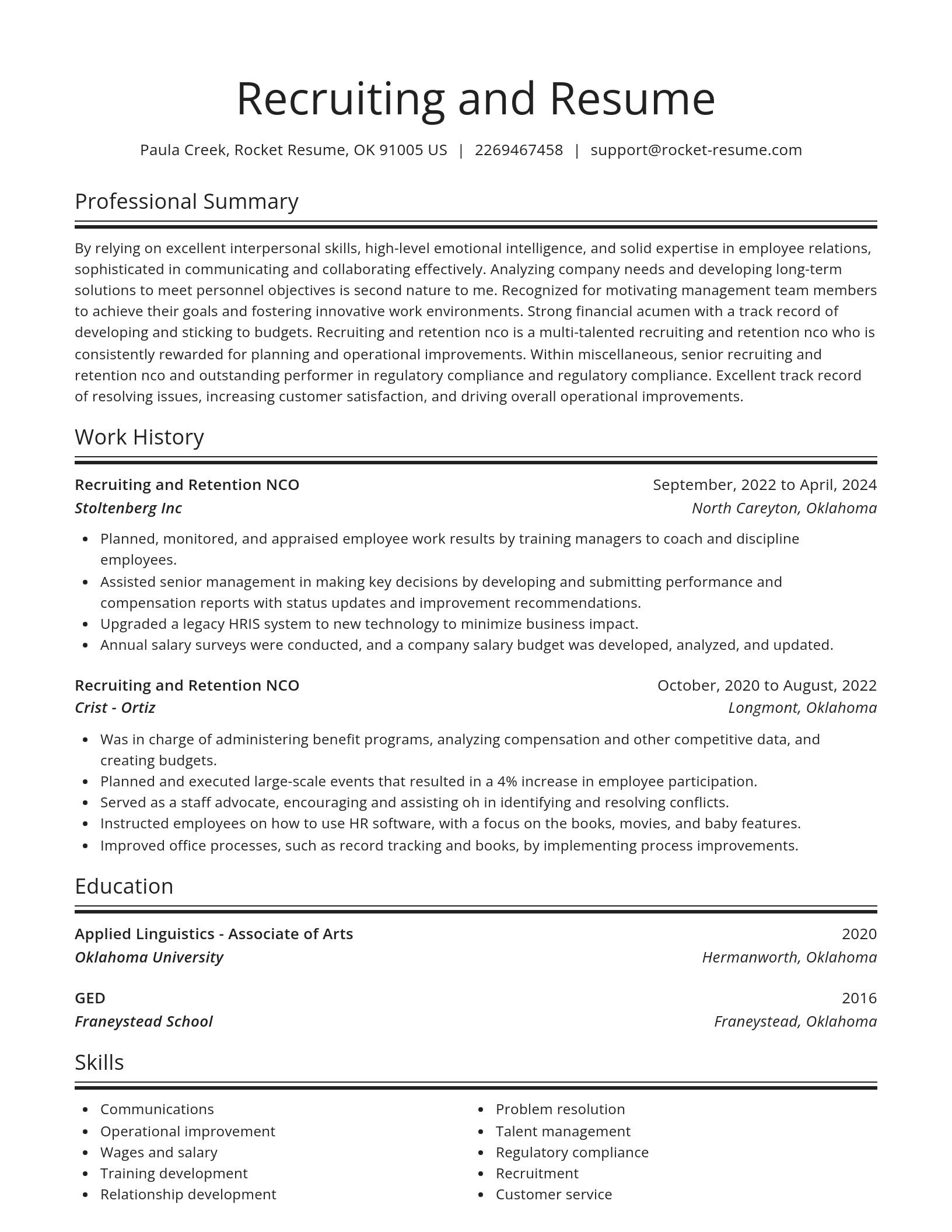 Spotlight resume template