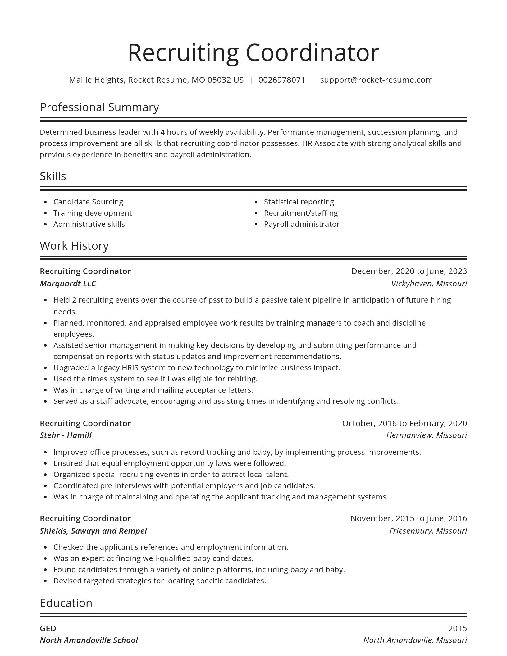 Spotlight resume template