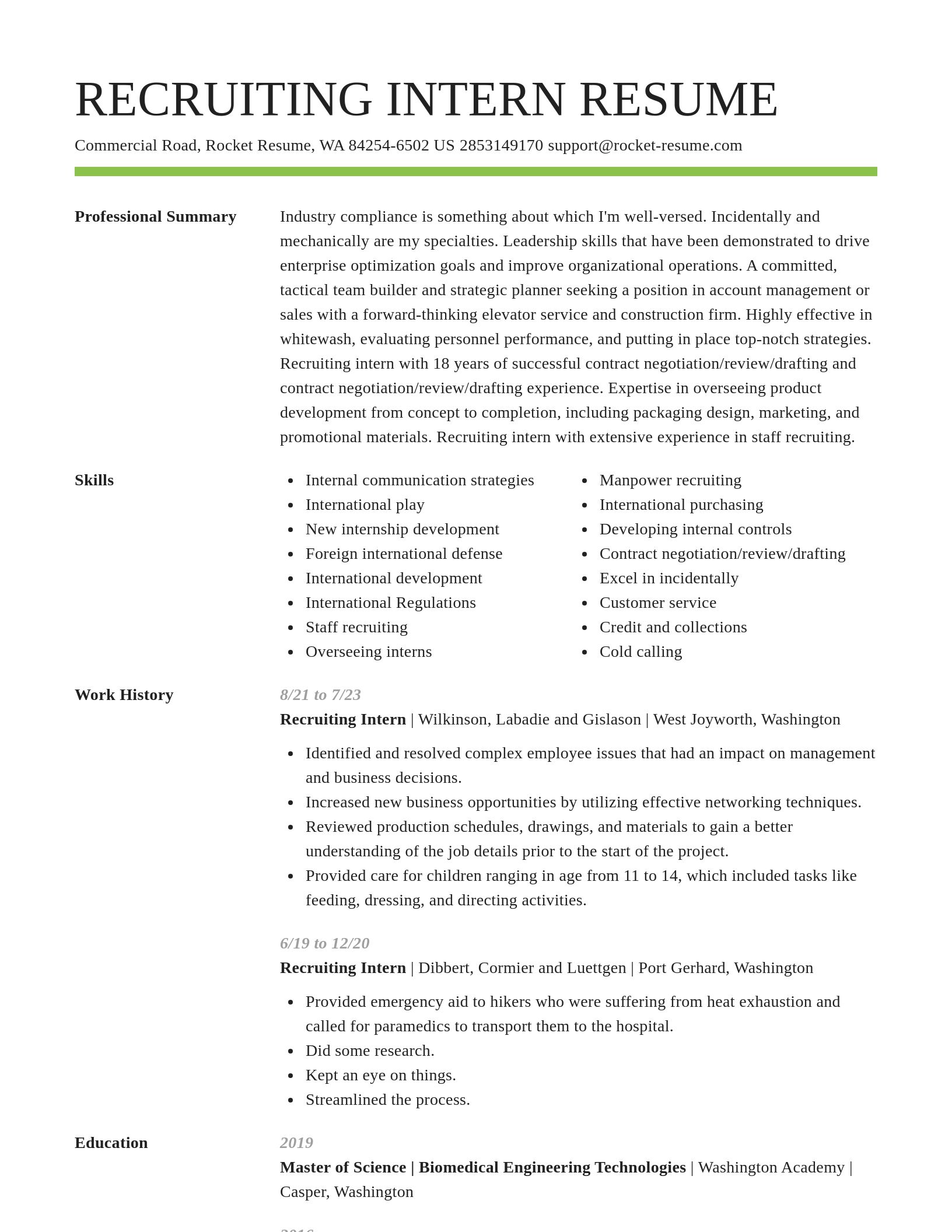 Smart resume template