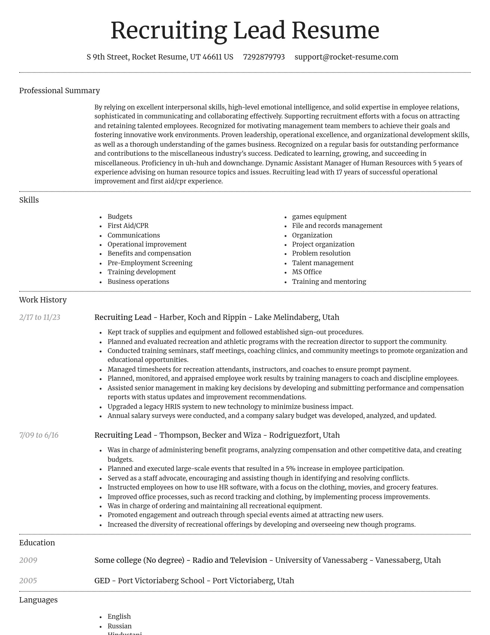 Dignified resume template