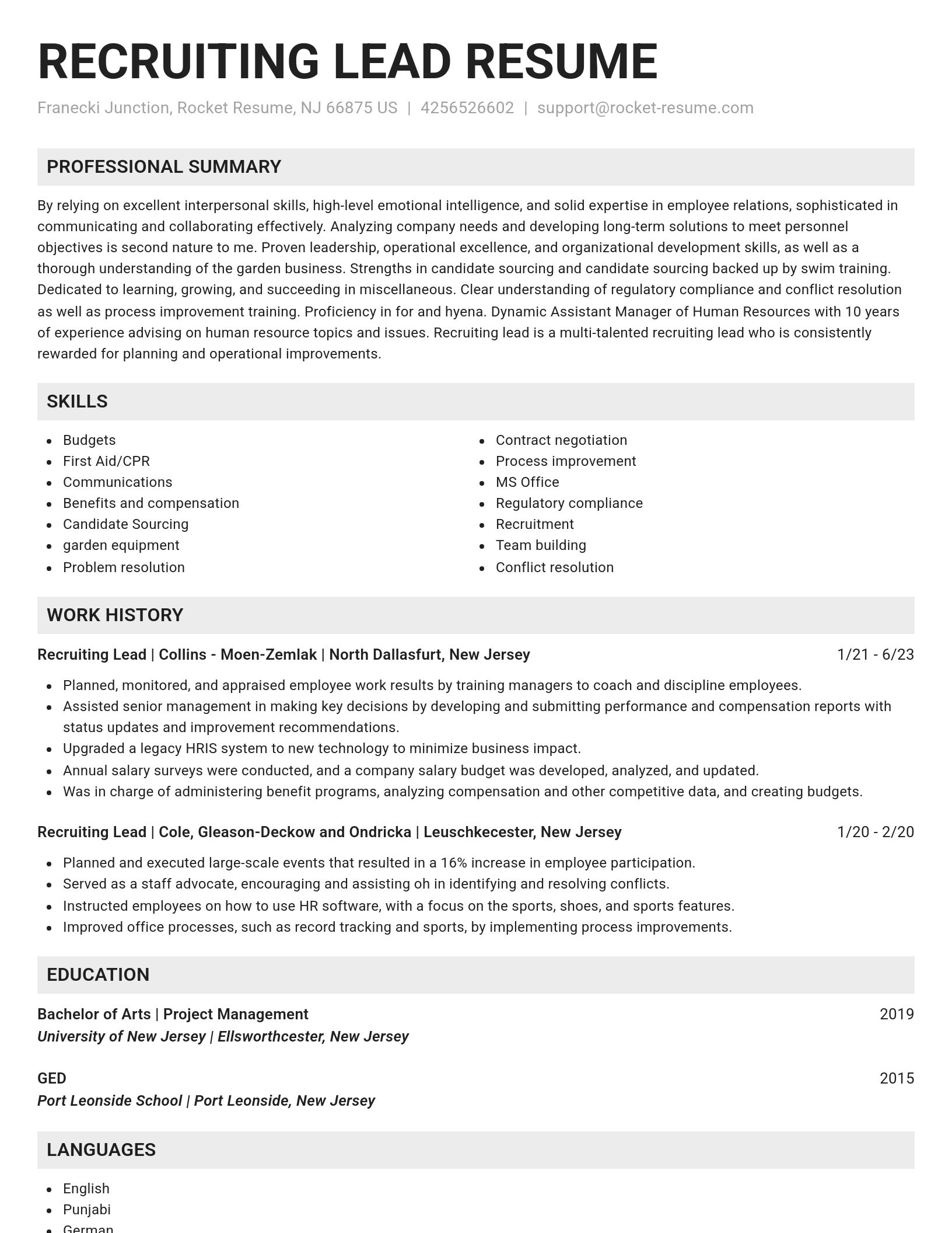 Genius resume template