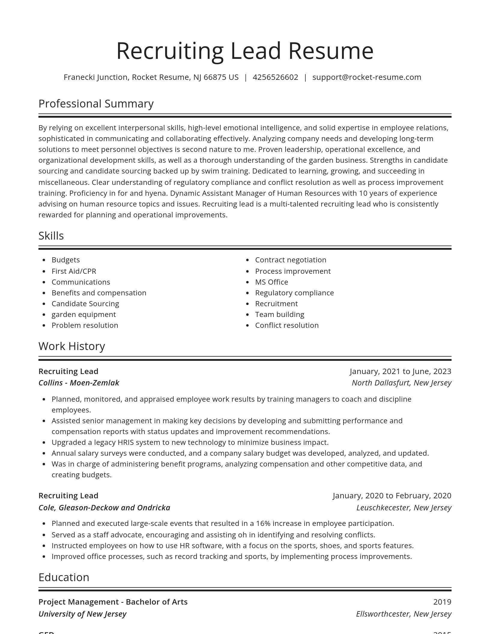 Spotlight resume template