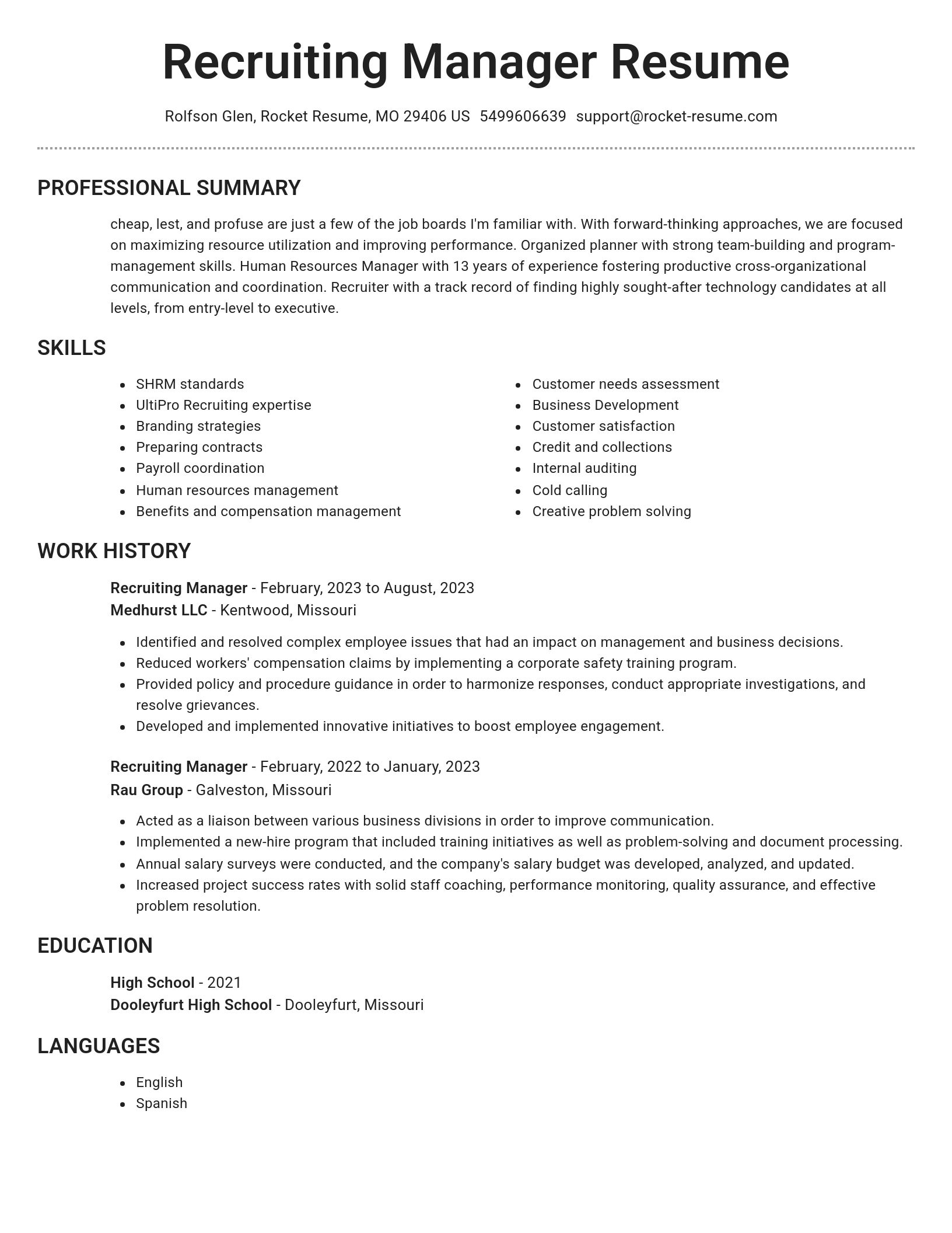 Brilliant resume template