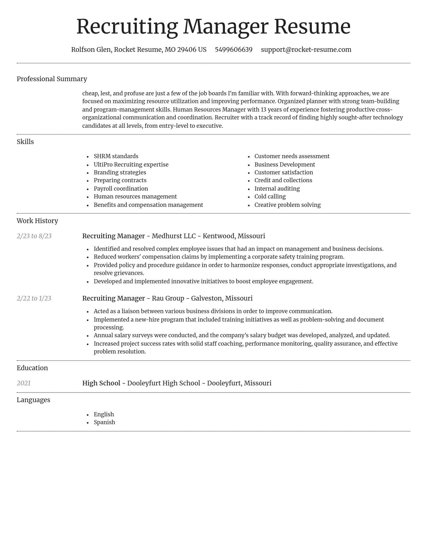 Dignified resume template