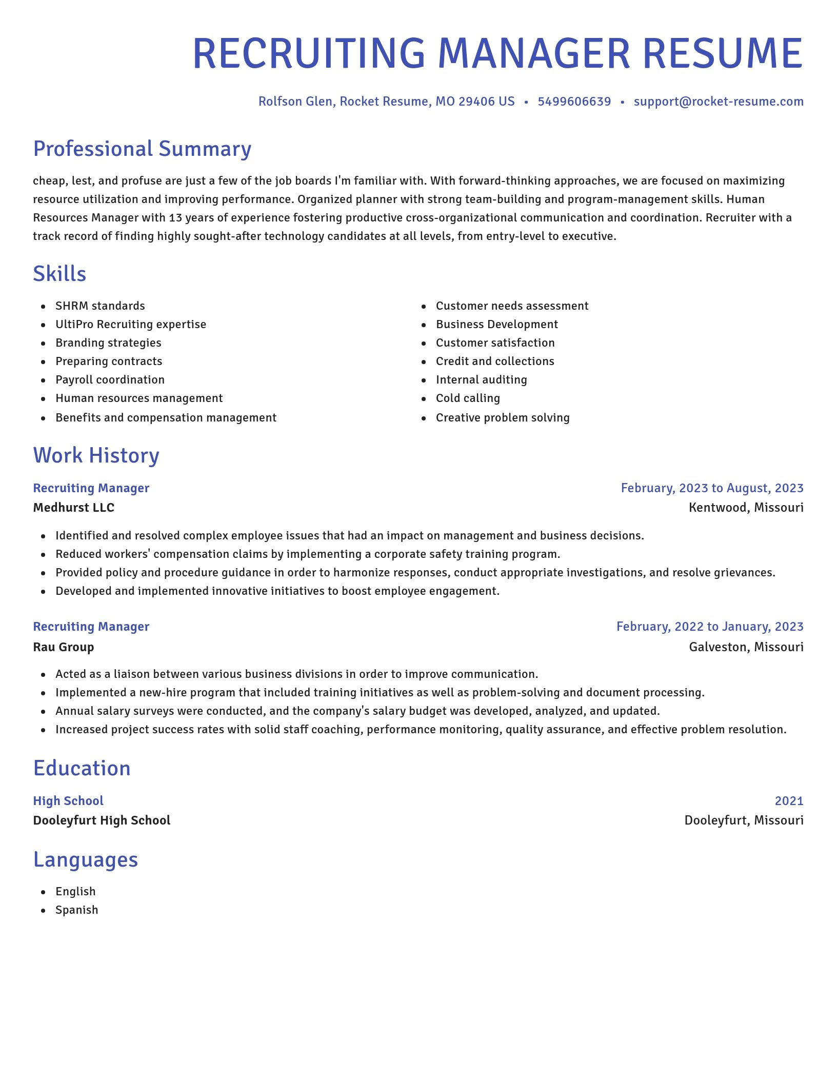 Novel resume template