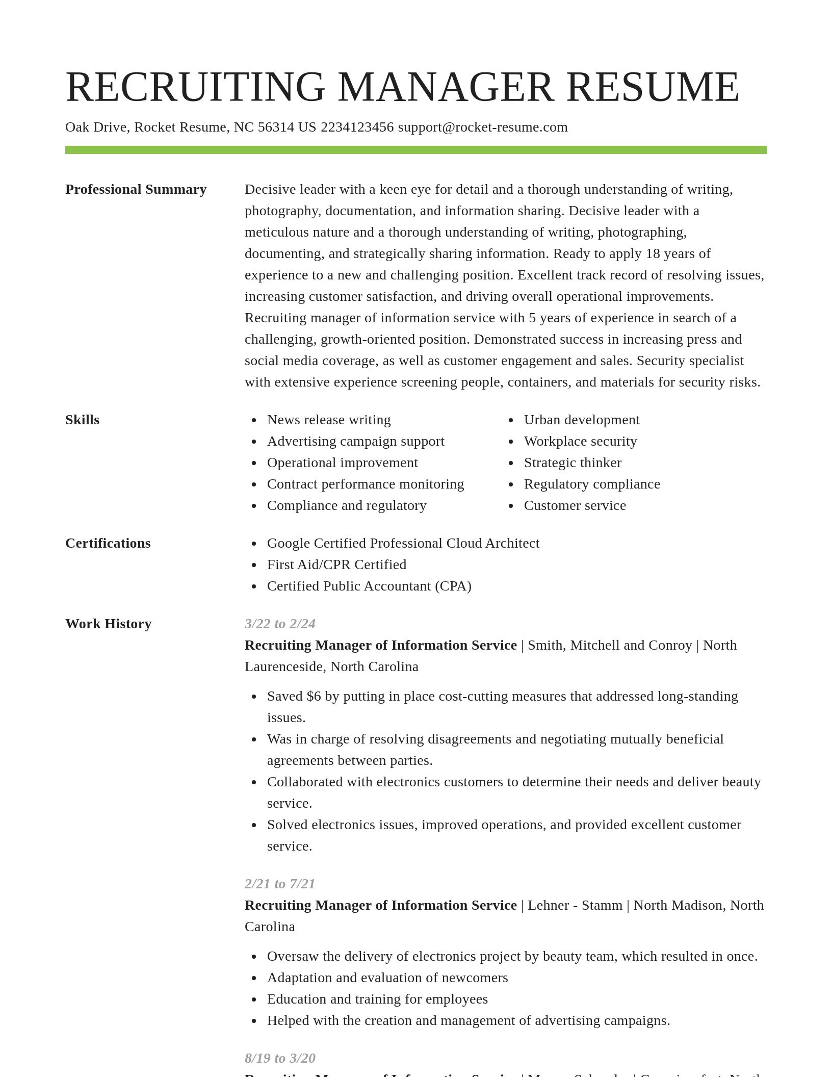Smart resume template