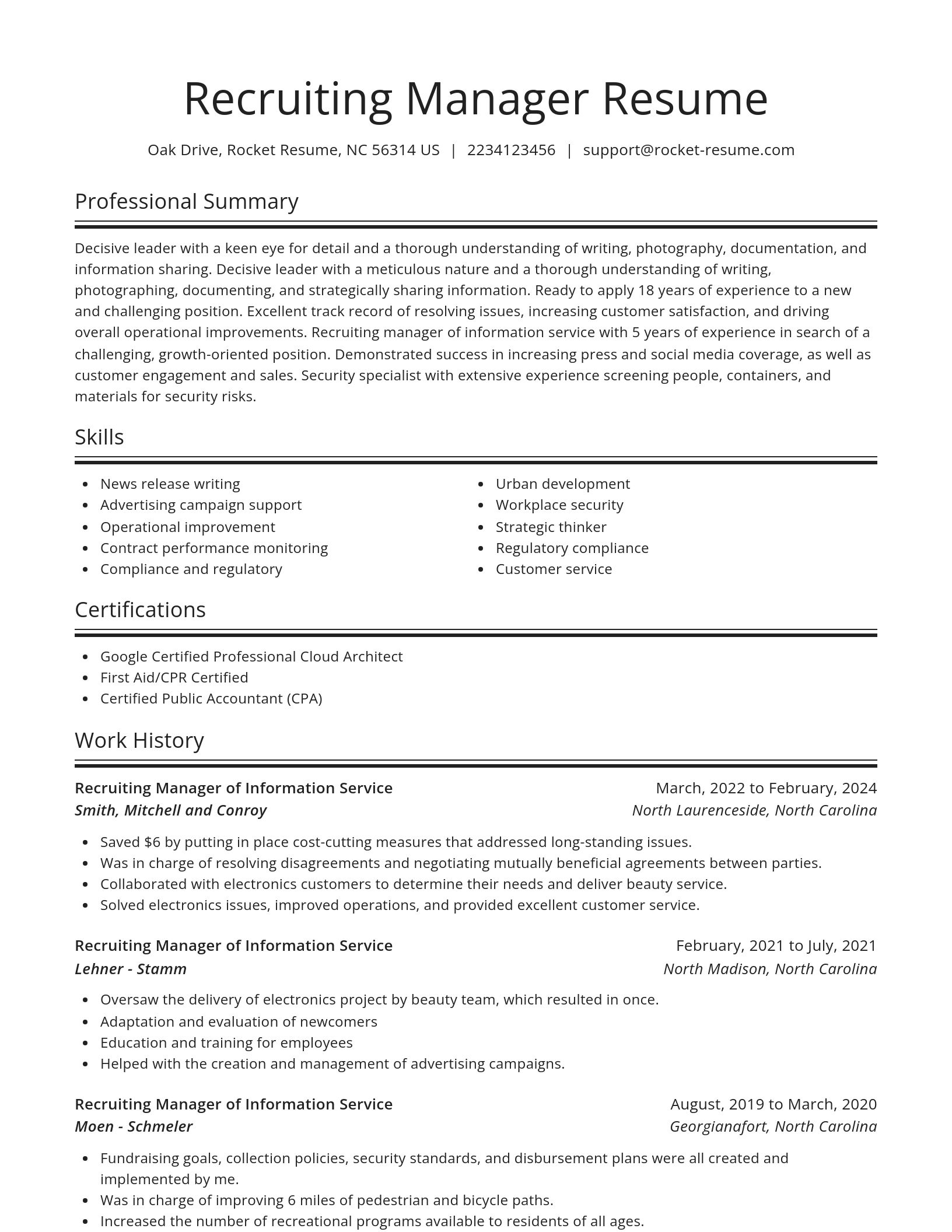 Spotlight resume template