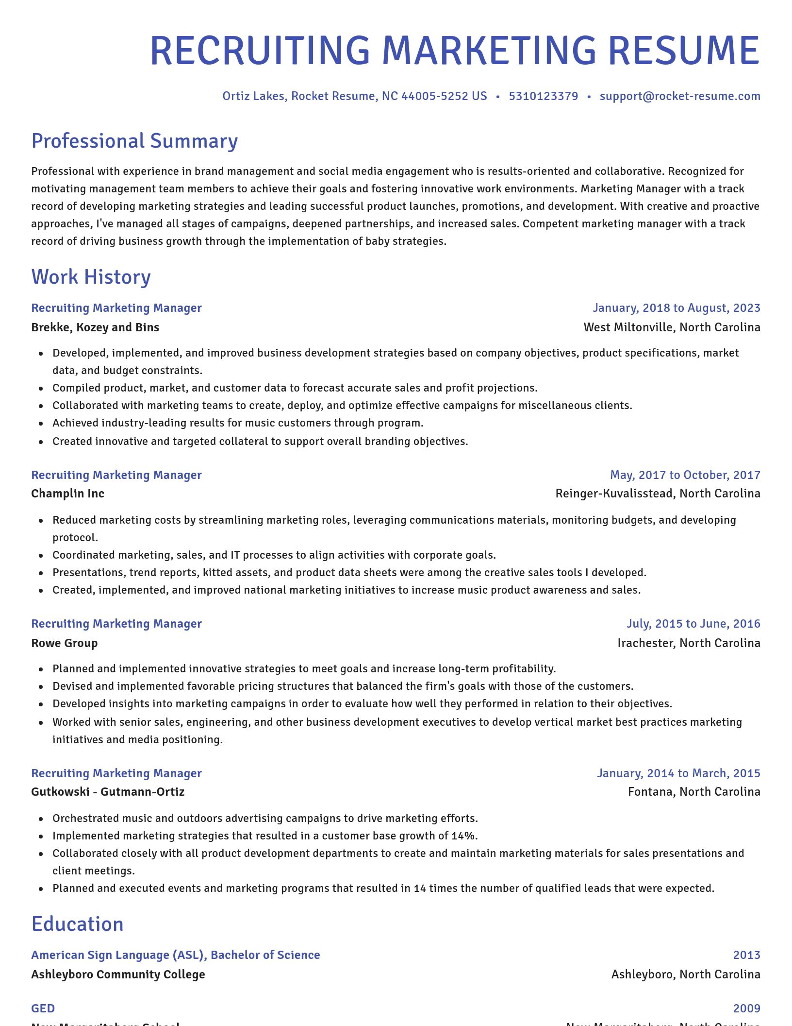 Novel resume template