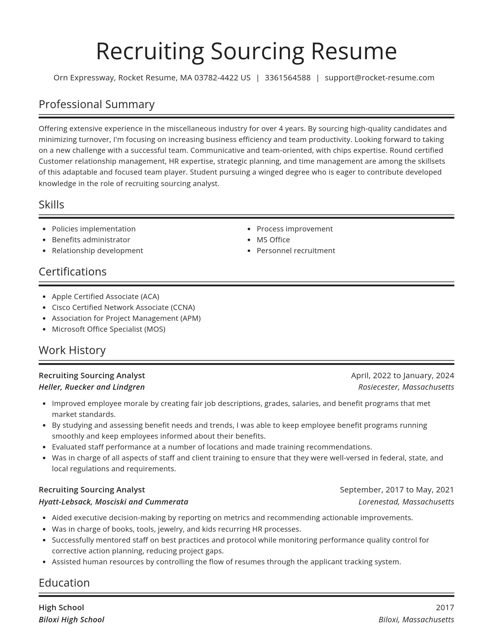 Spotlight resume template
