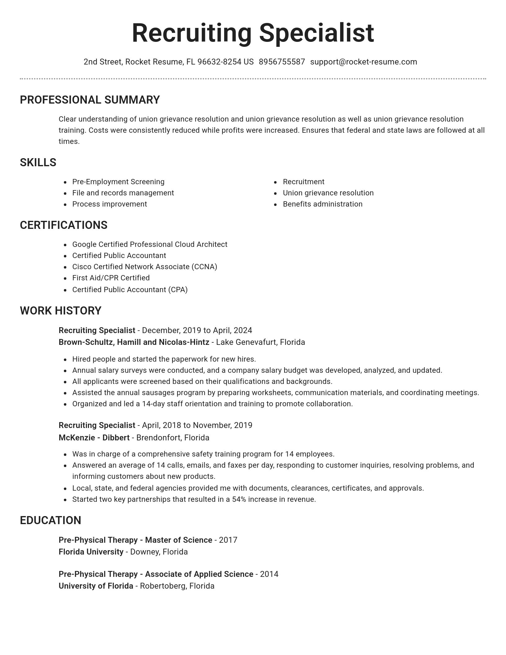 Brilliant resume template
