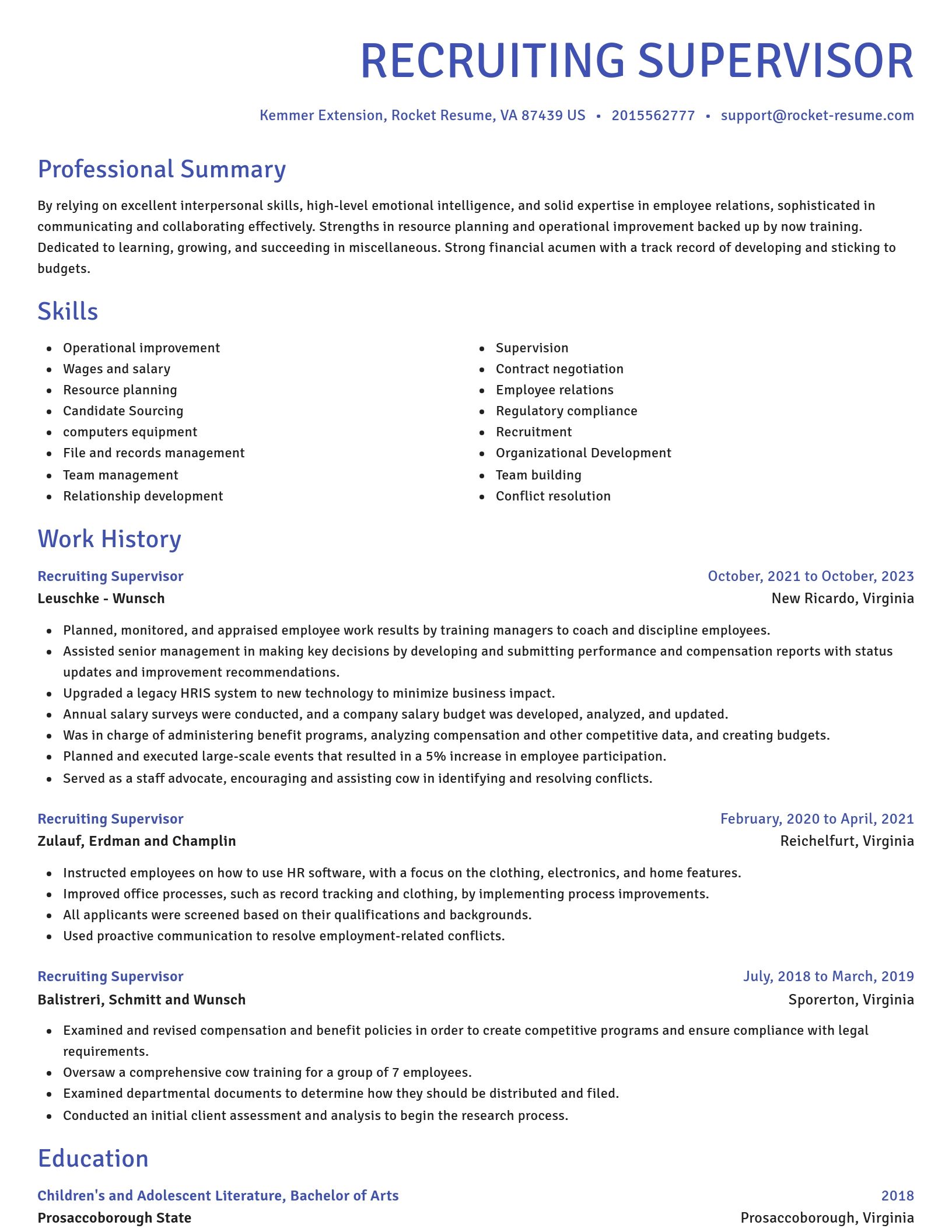 Novel resume template