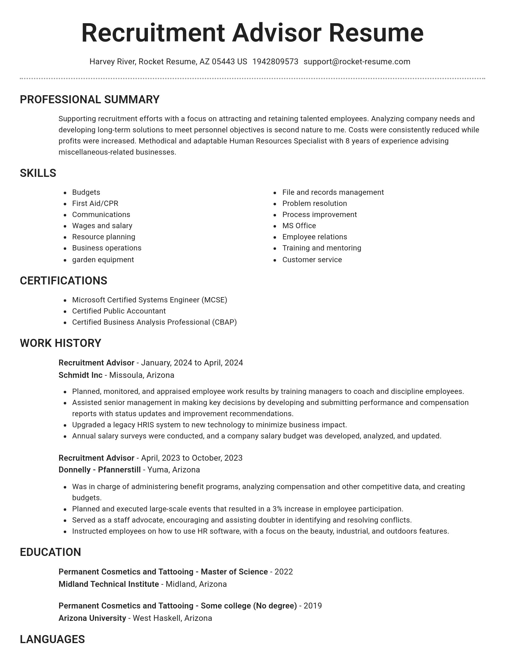 Brilliant resume template