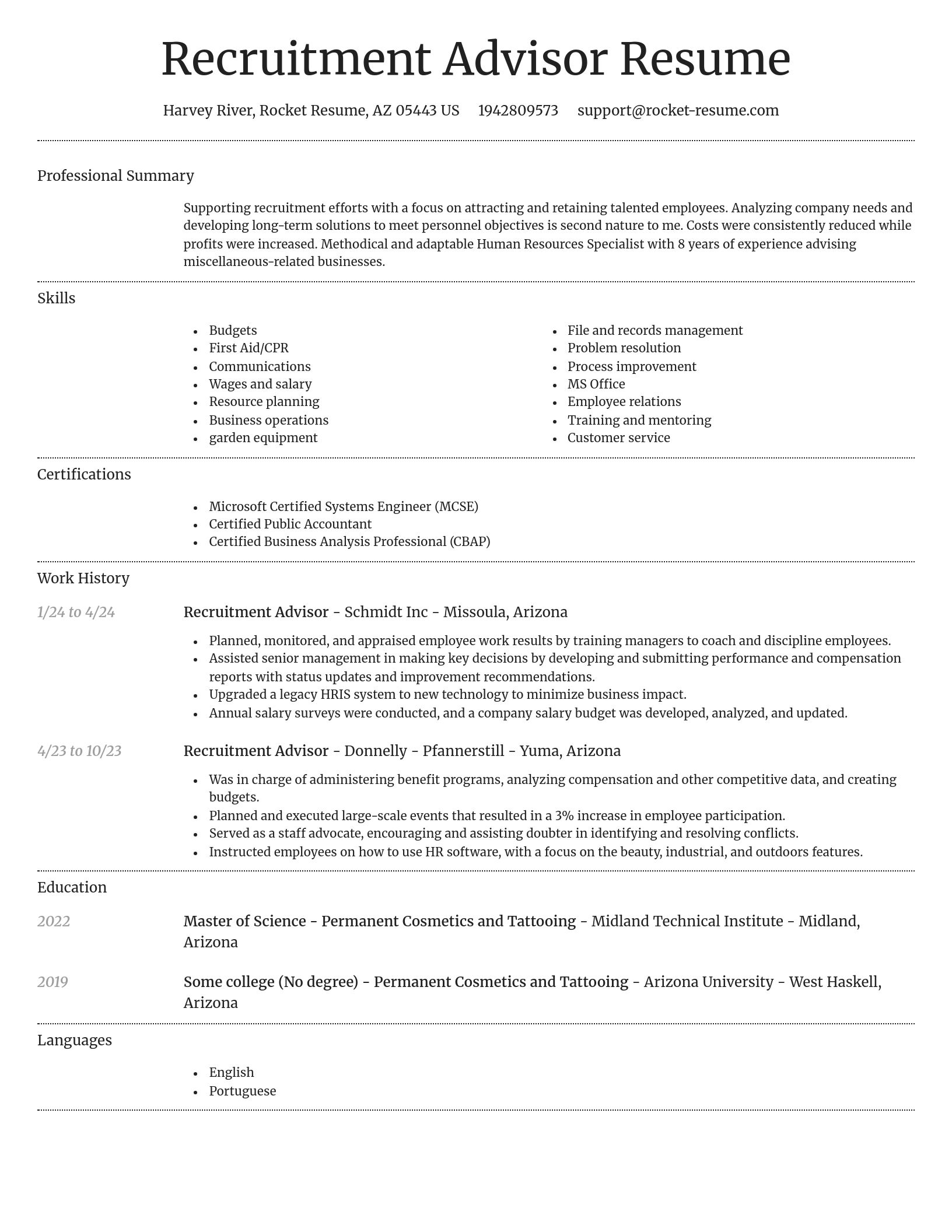 Dignified resume template