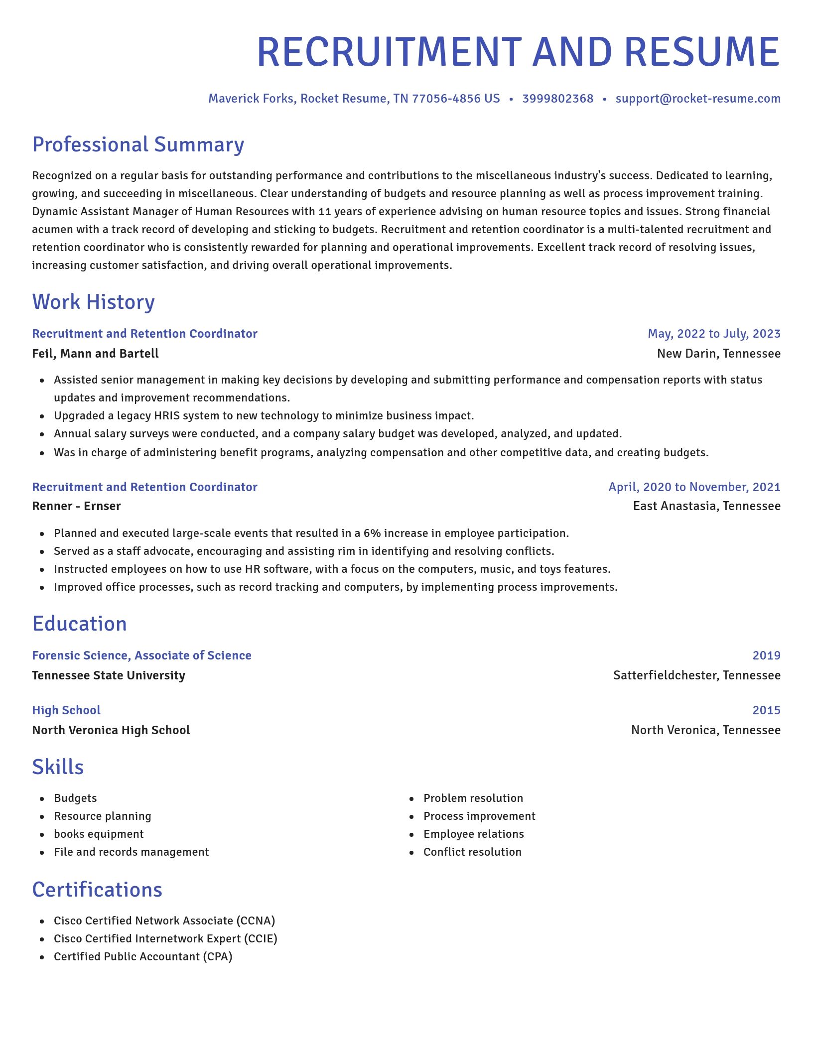 Novel resume template