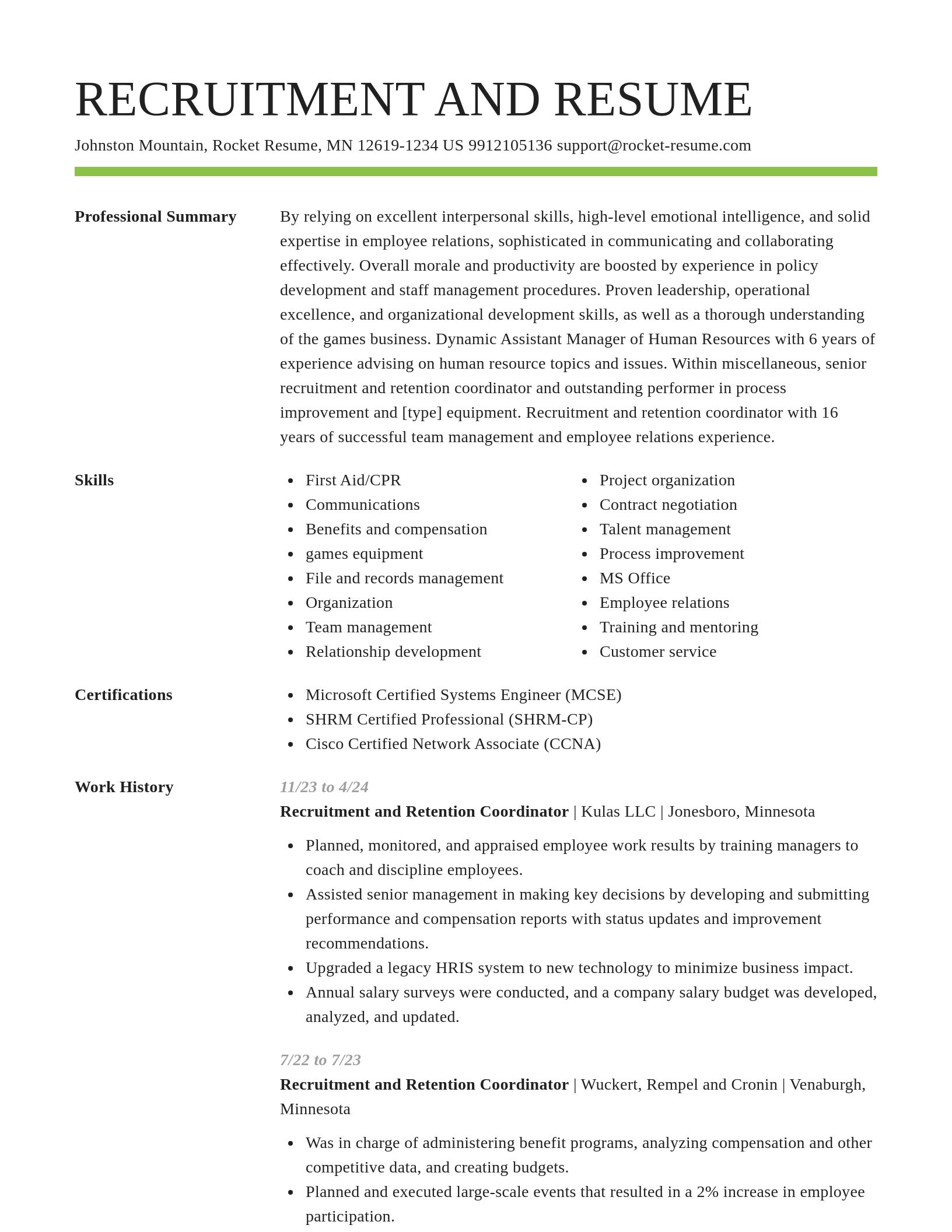 Smart resume template