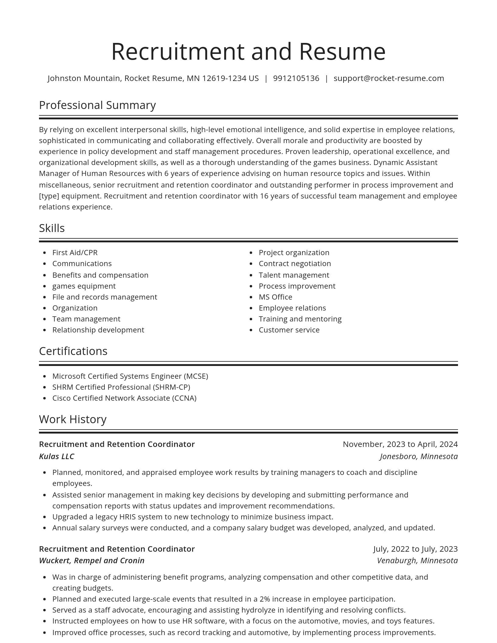 Spotlight resume template