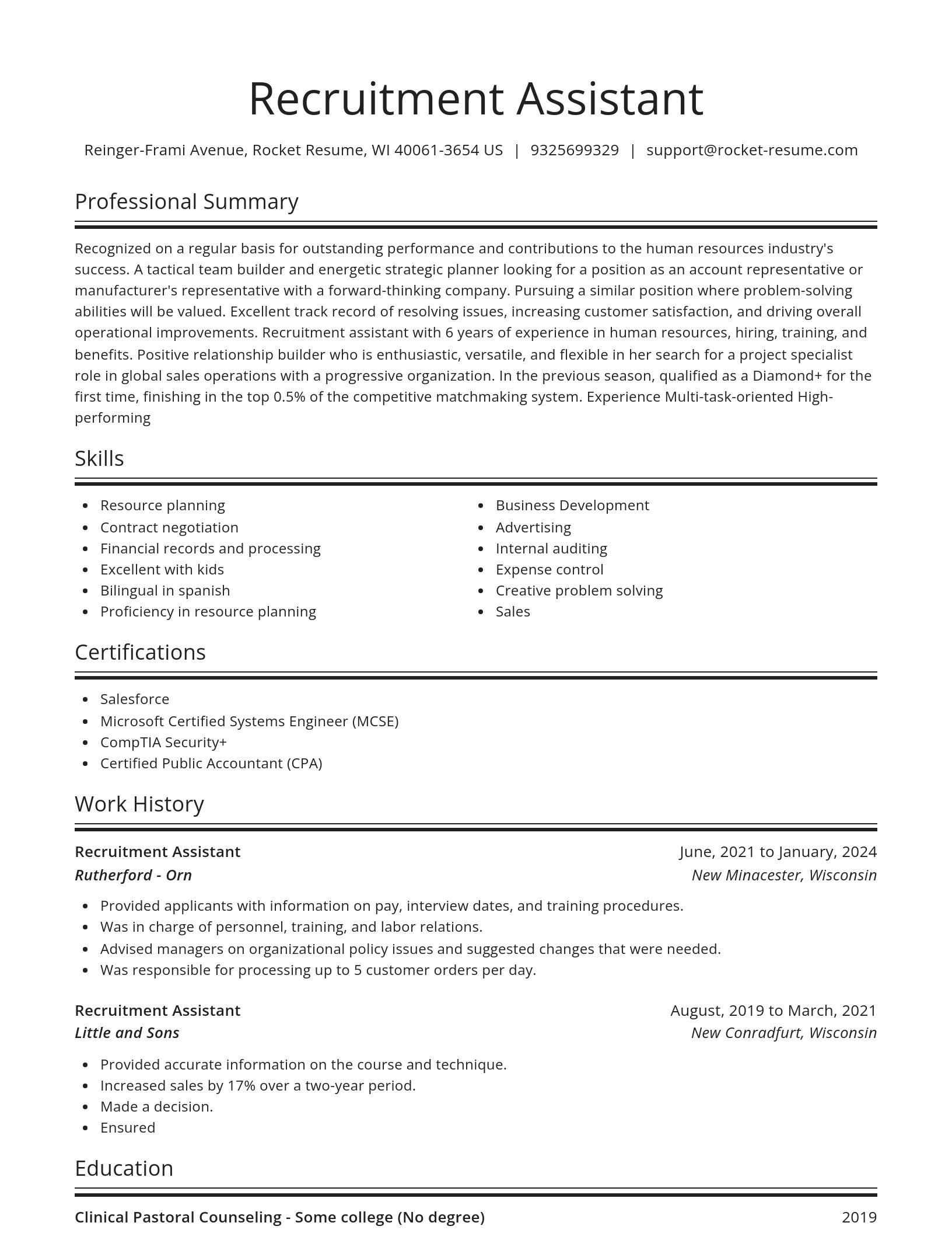 Spotlight resume template